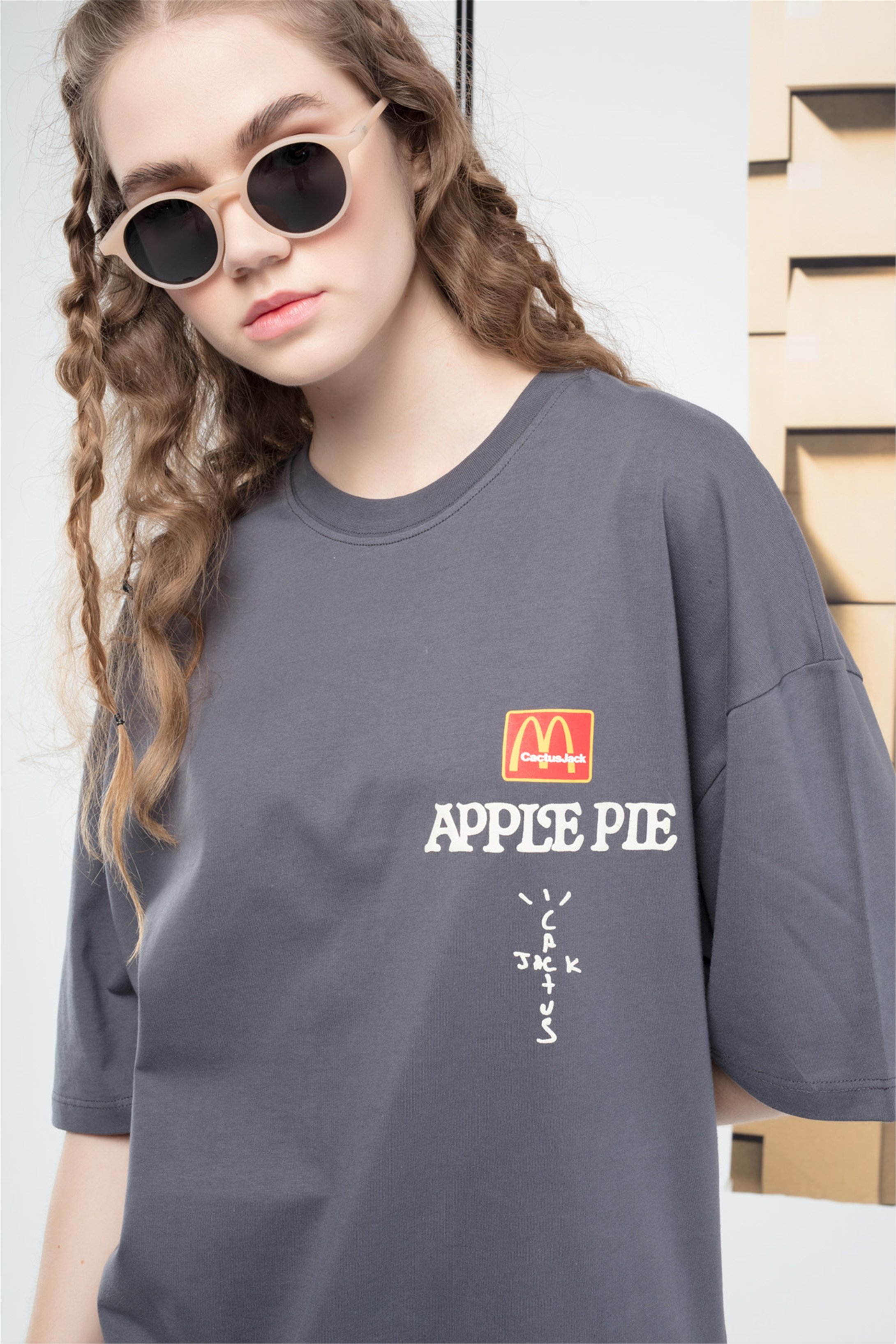 Trendiz Unisex Applepie Cactusjack Tshirt Antrasit