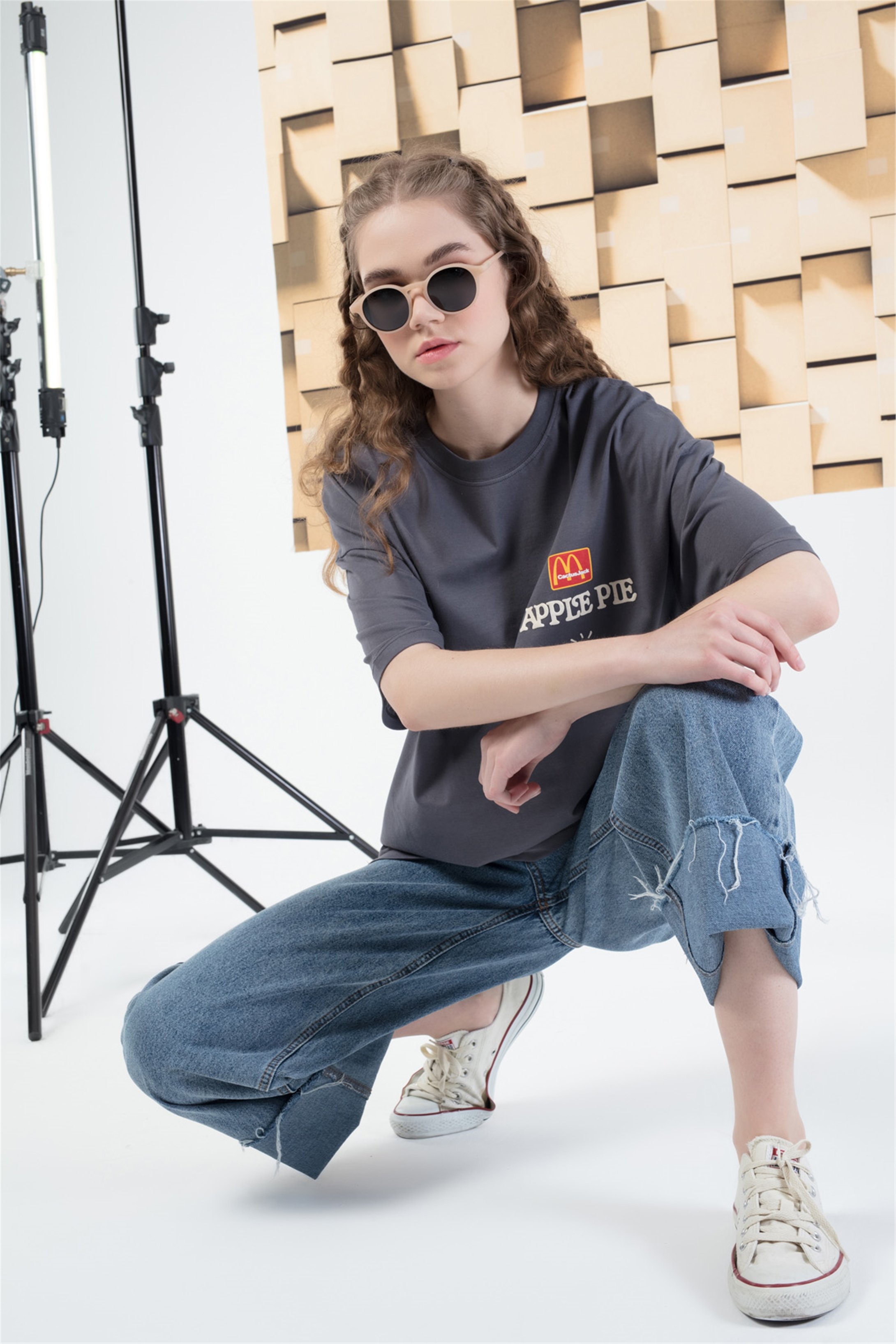 Trendiz Unisex Applepie Cactusjack Tshirt Antrasit