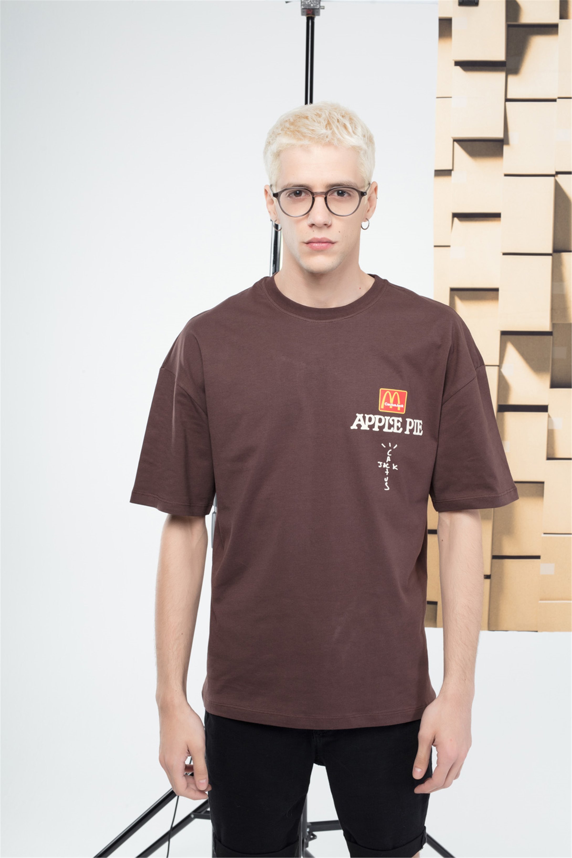 Trendiz Unisex Applepie Cactusjack Tshirt Kahverengi