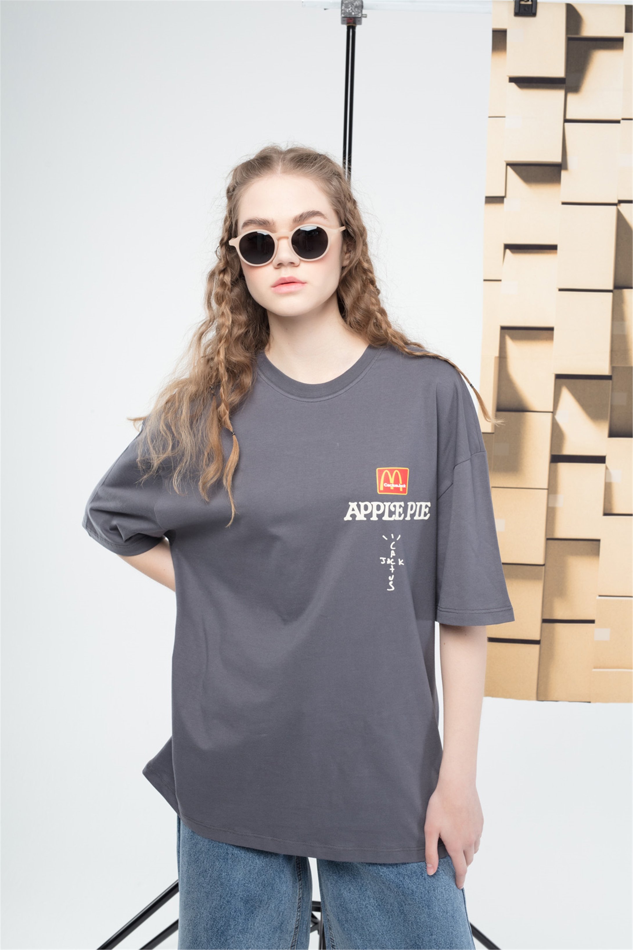 Trendiz Unisex Applepie Cactusjack Tshirt Antrasit