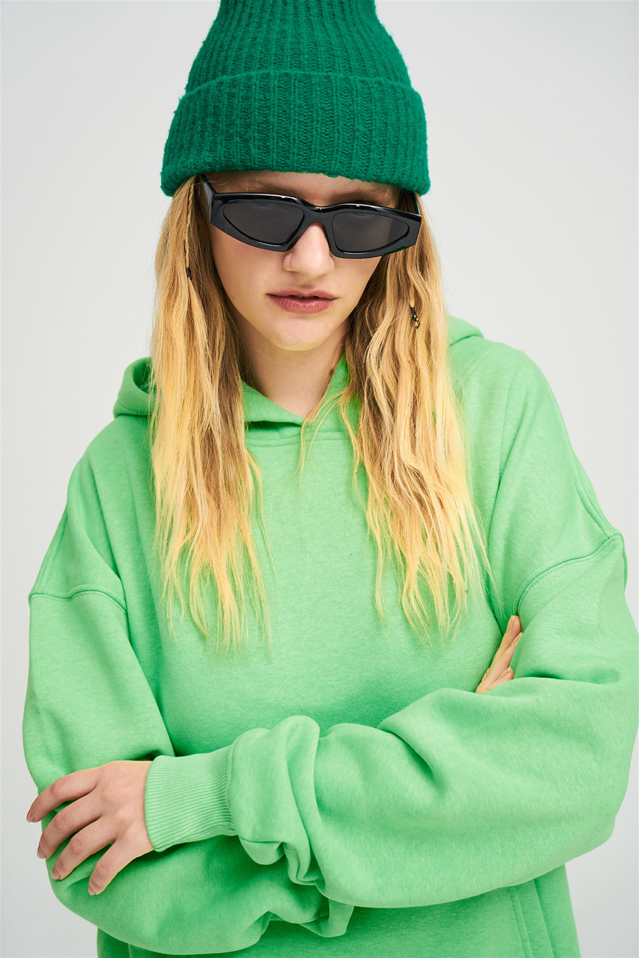Trendiz Unisex  Basic Sweatshirt Yeşil