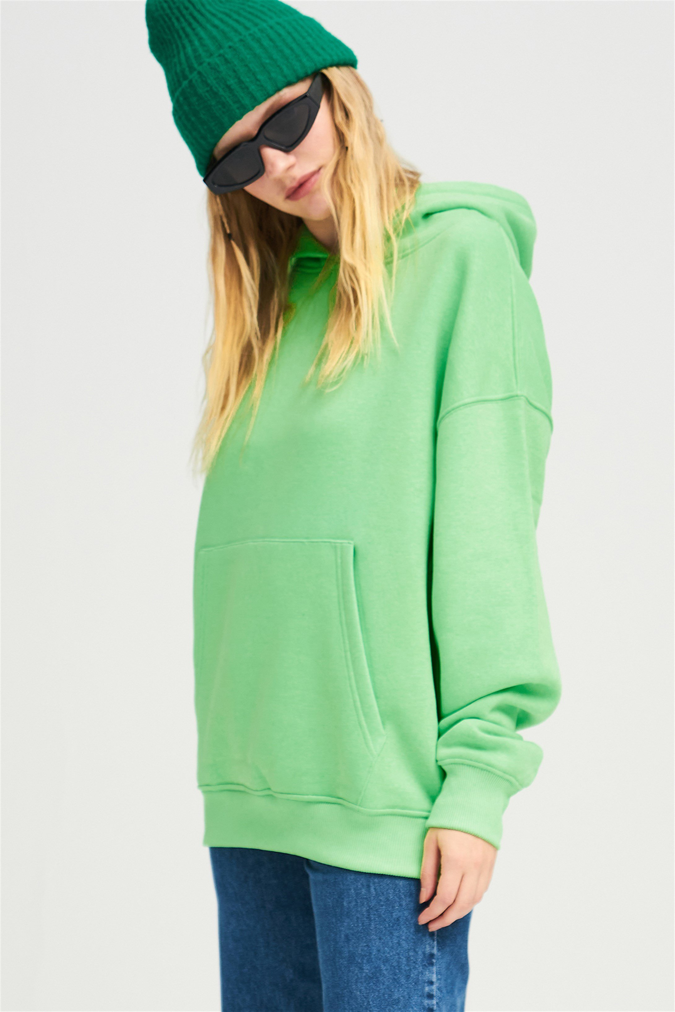 Trendiz Unisex  Basic Sweatshirt Yeşil