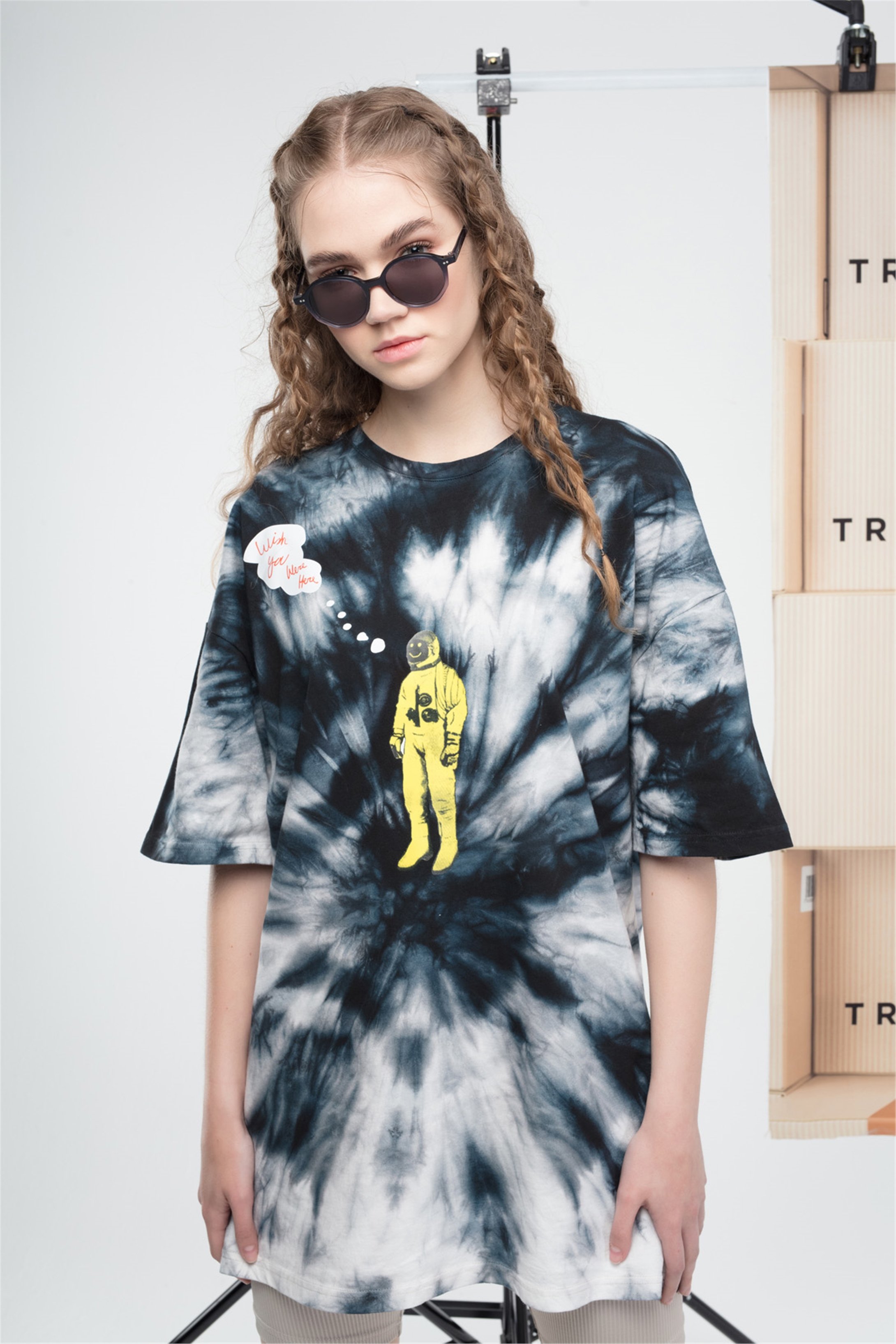 Trendiz Unisex Batik Astroworld Tshirt Lacivert