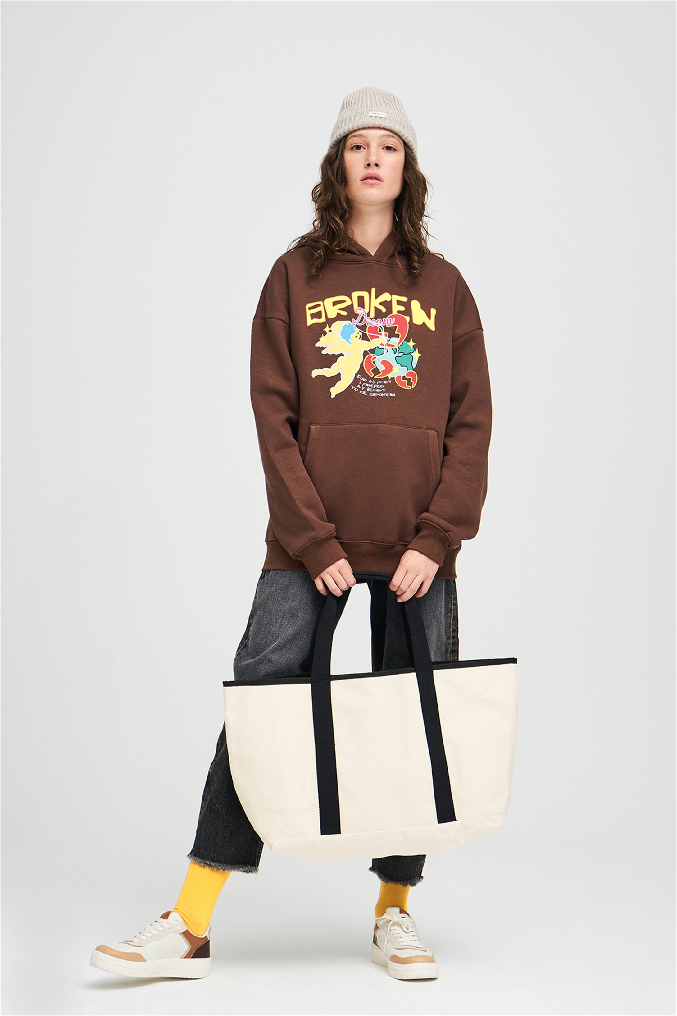 Trendiz Unisex Broken Dreams Sweatshirt Kahverengi