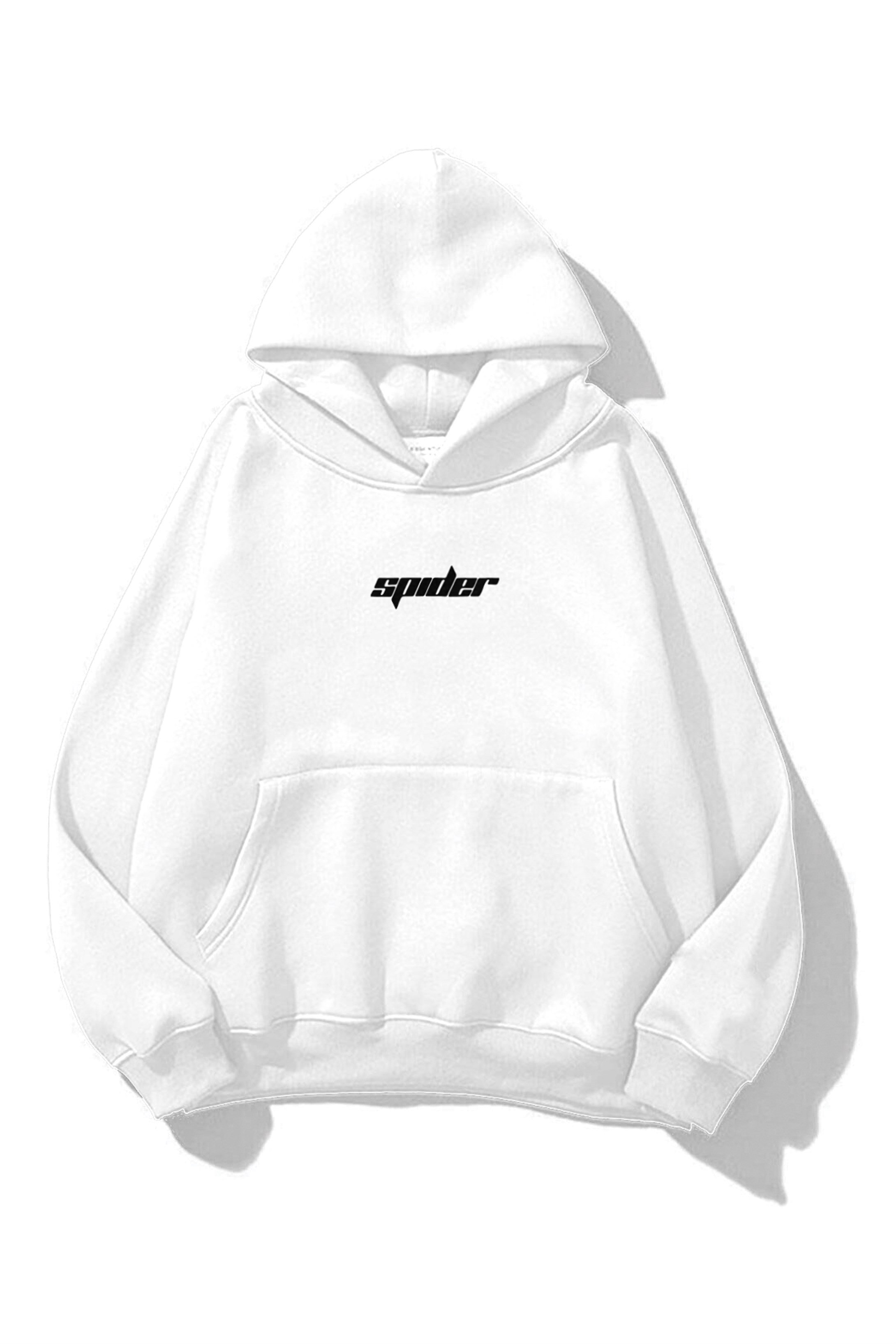 Trendiz Unisex Büyük Baskılı Spider Sweatshirt Beyaz