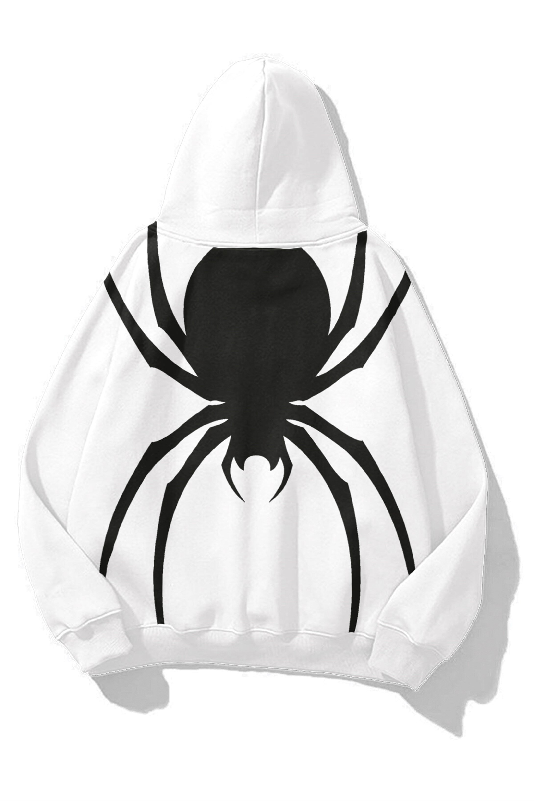 Trendiz Unisex Büyük Baskılı Spider Sweatshirt Beyaz