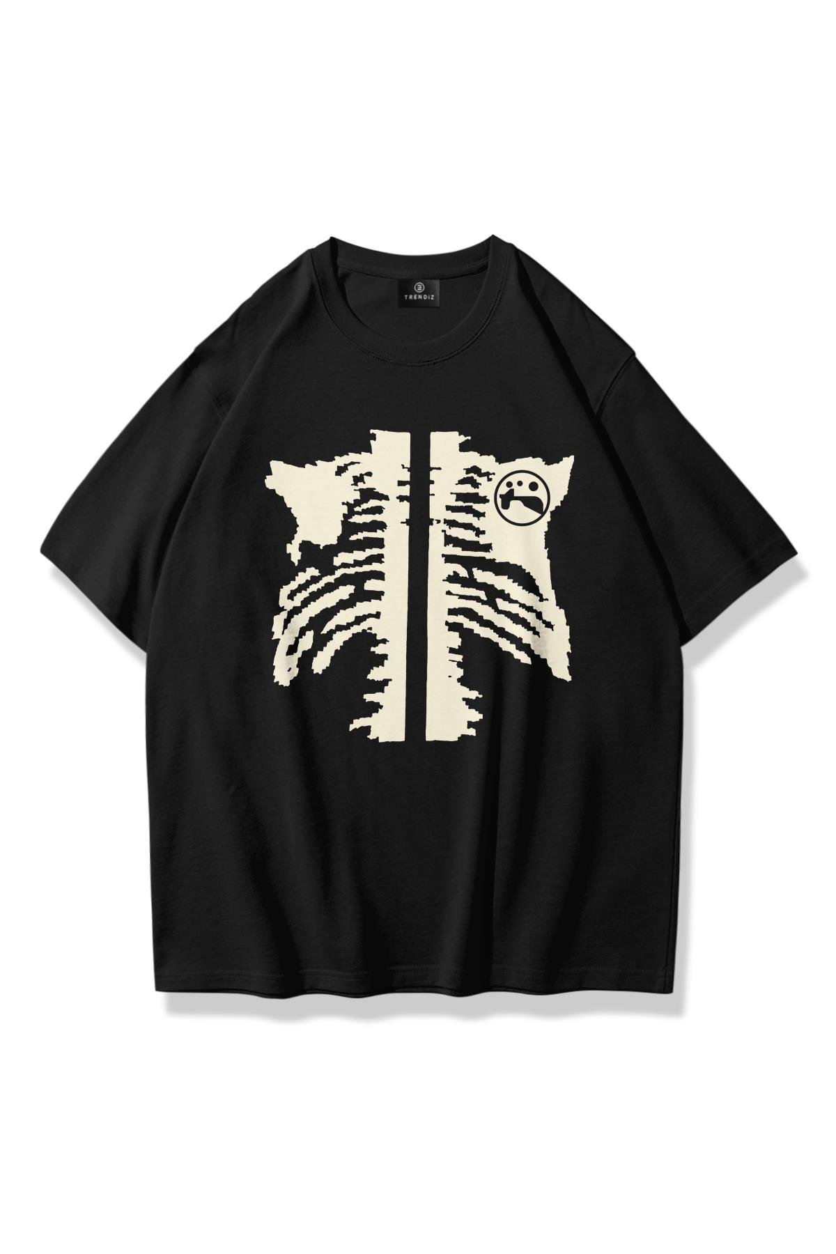 Trendiz Unisex Cage Y2K Tshirt Siyah