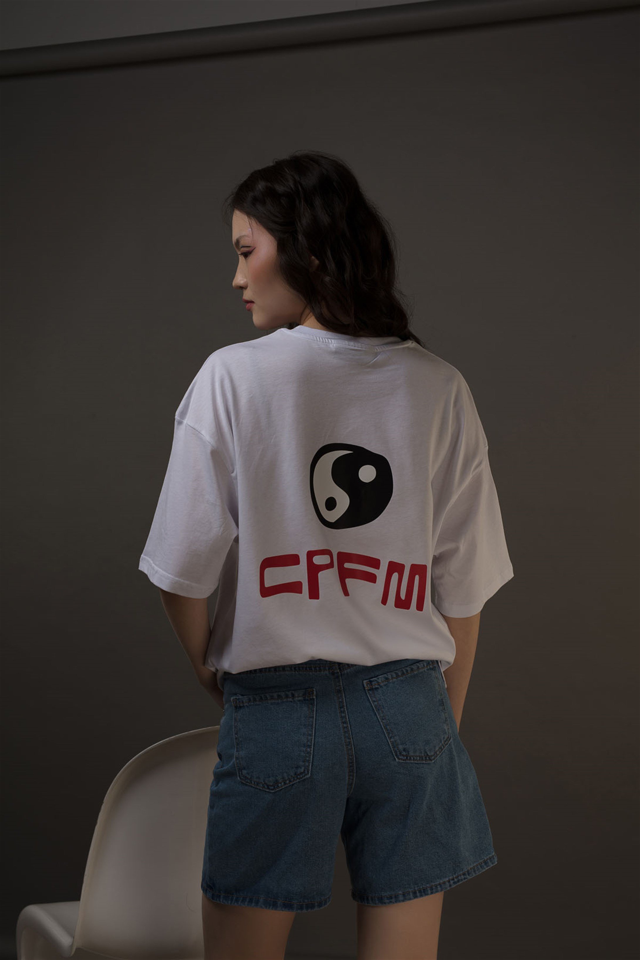 Trendiz Unisex CDG i'm ok! CPFM Beyaz Tshirt