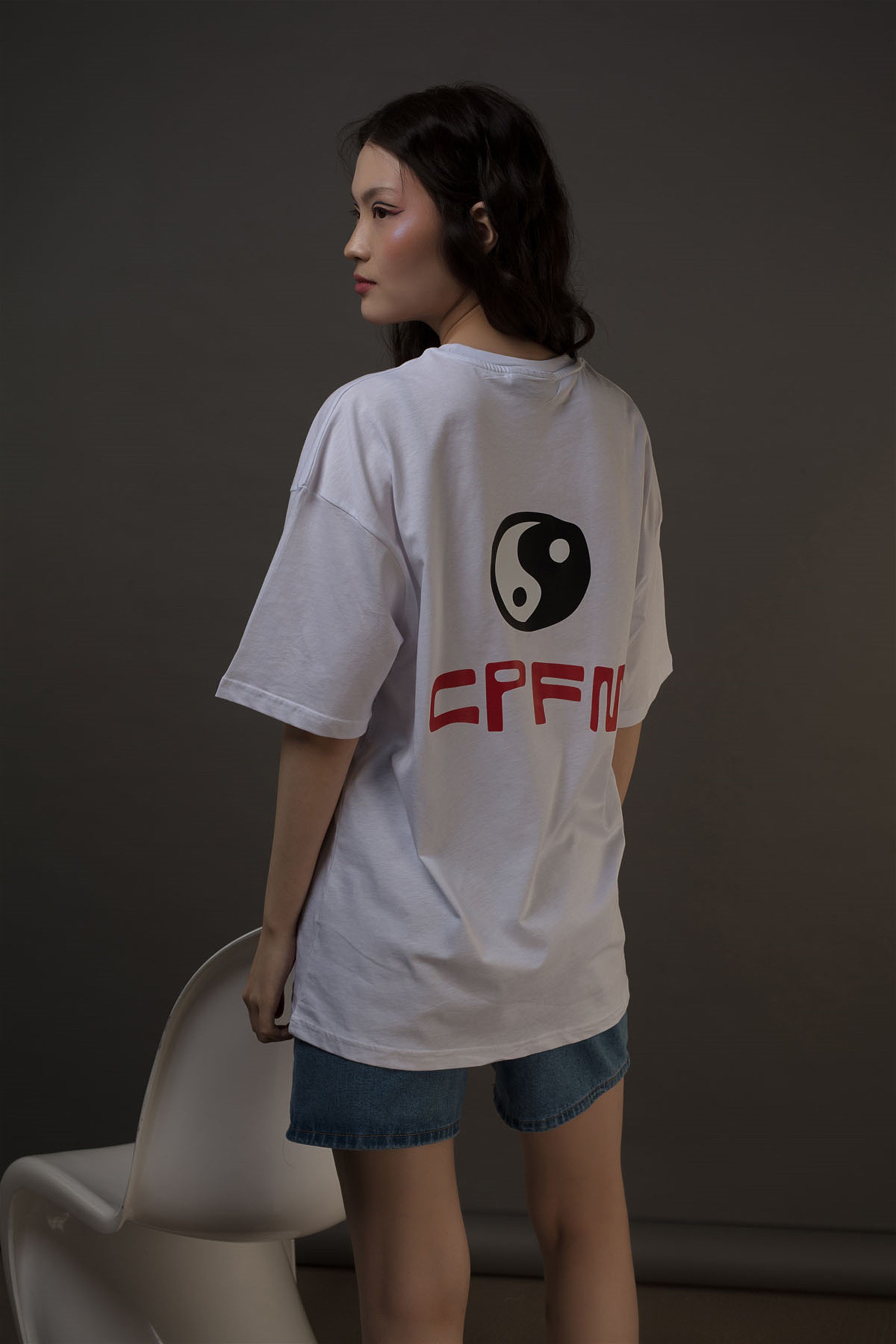 Trendiz Unisex CDG i'm ok! CPFM Beyaz Tshirt