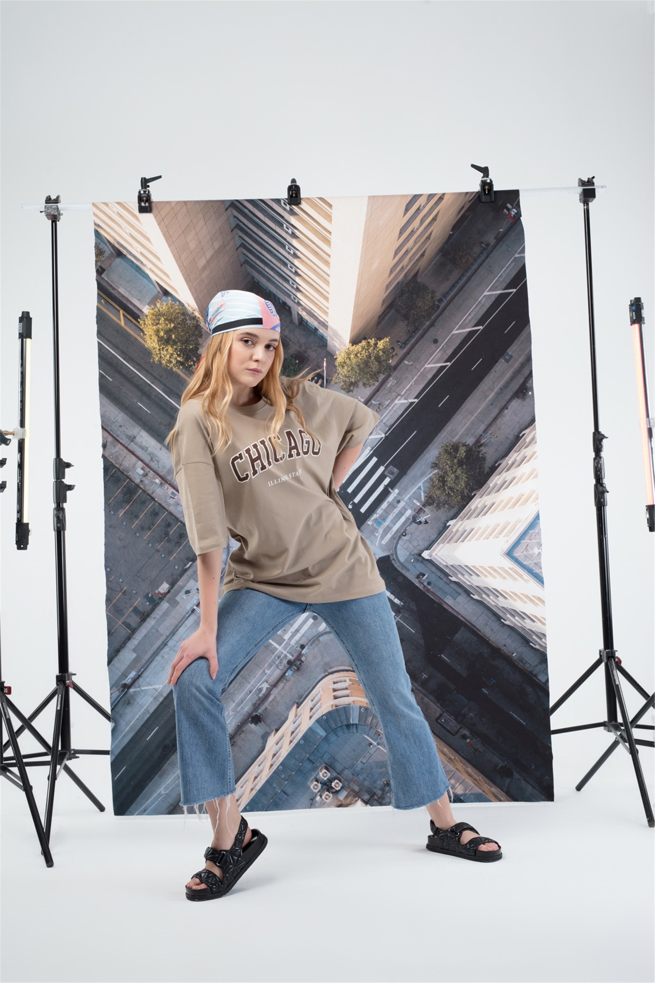 Trendiz Unisex Chıcago Tshirt Bej