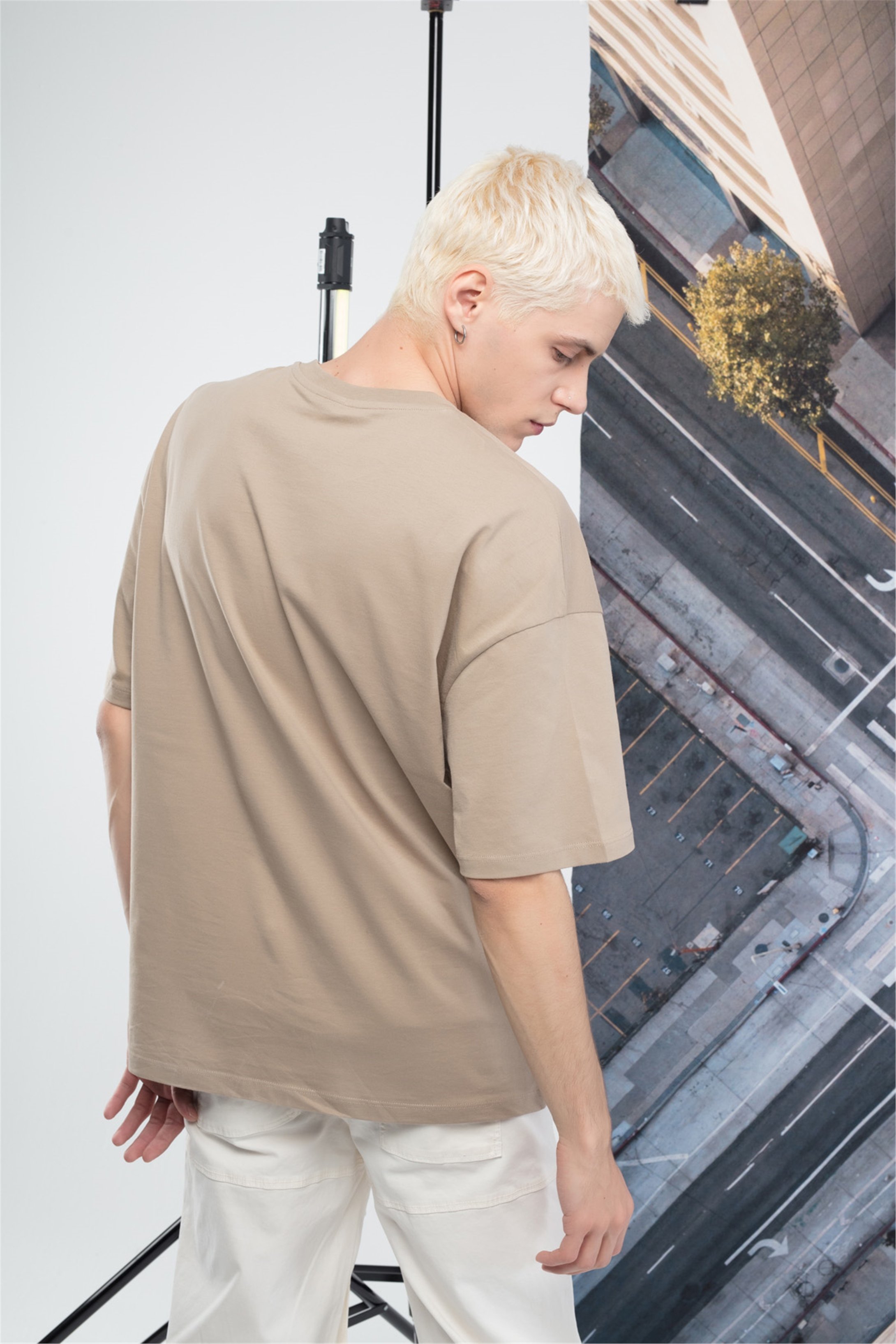 Trendiz Unisex Chıcago Tshirt Bej