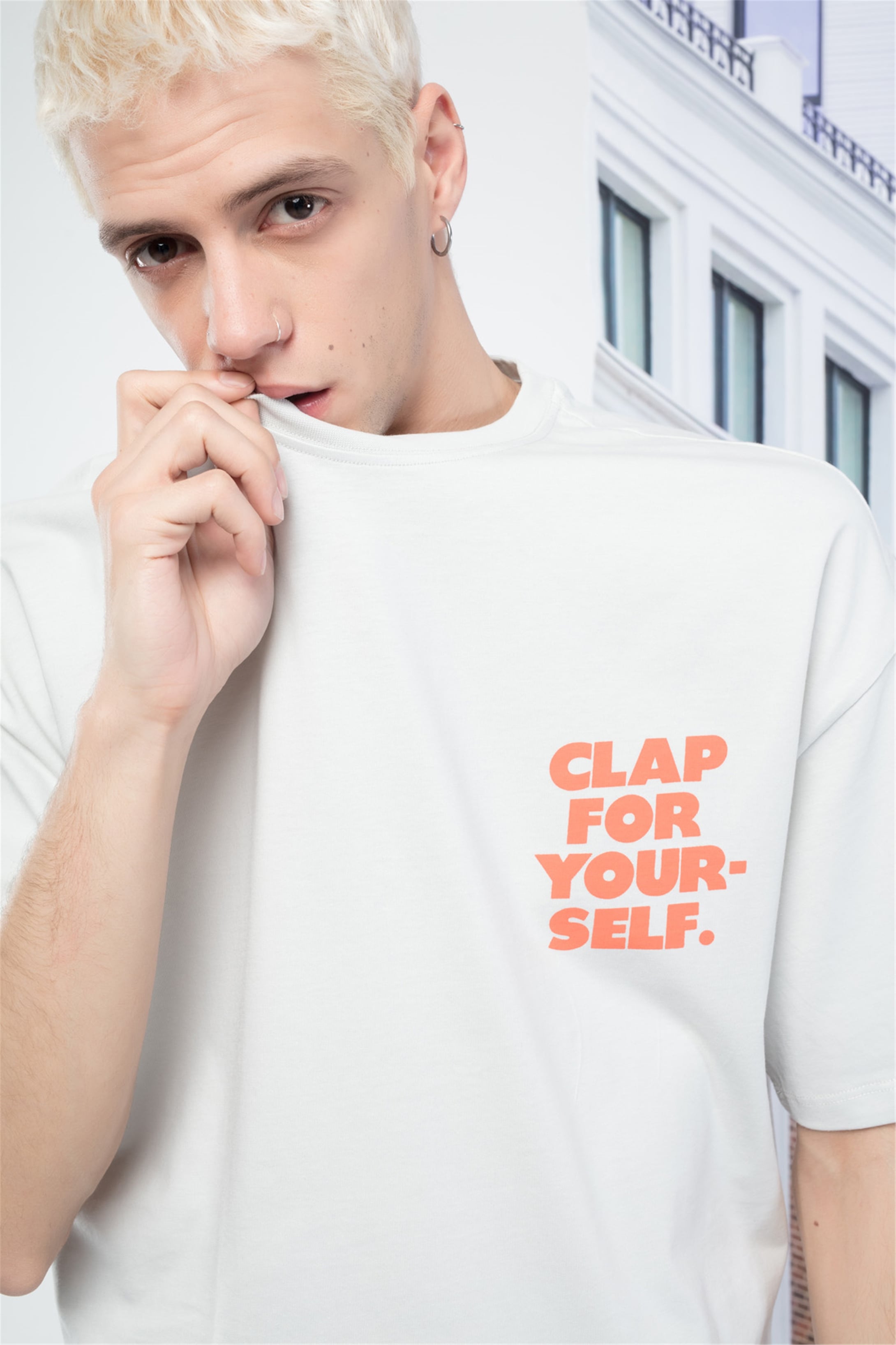 Trendiz Unisex Clap Tshirt Taş Rengi