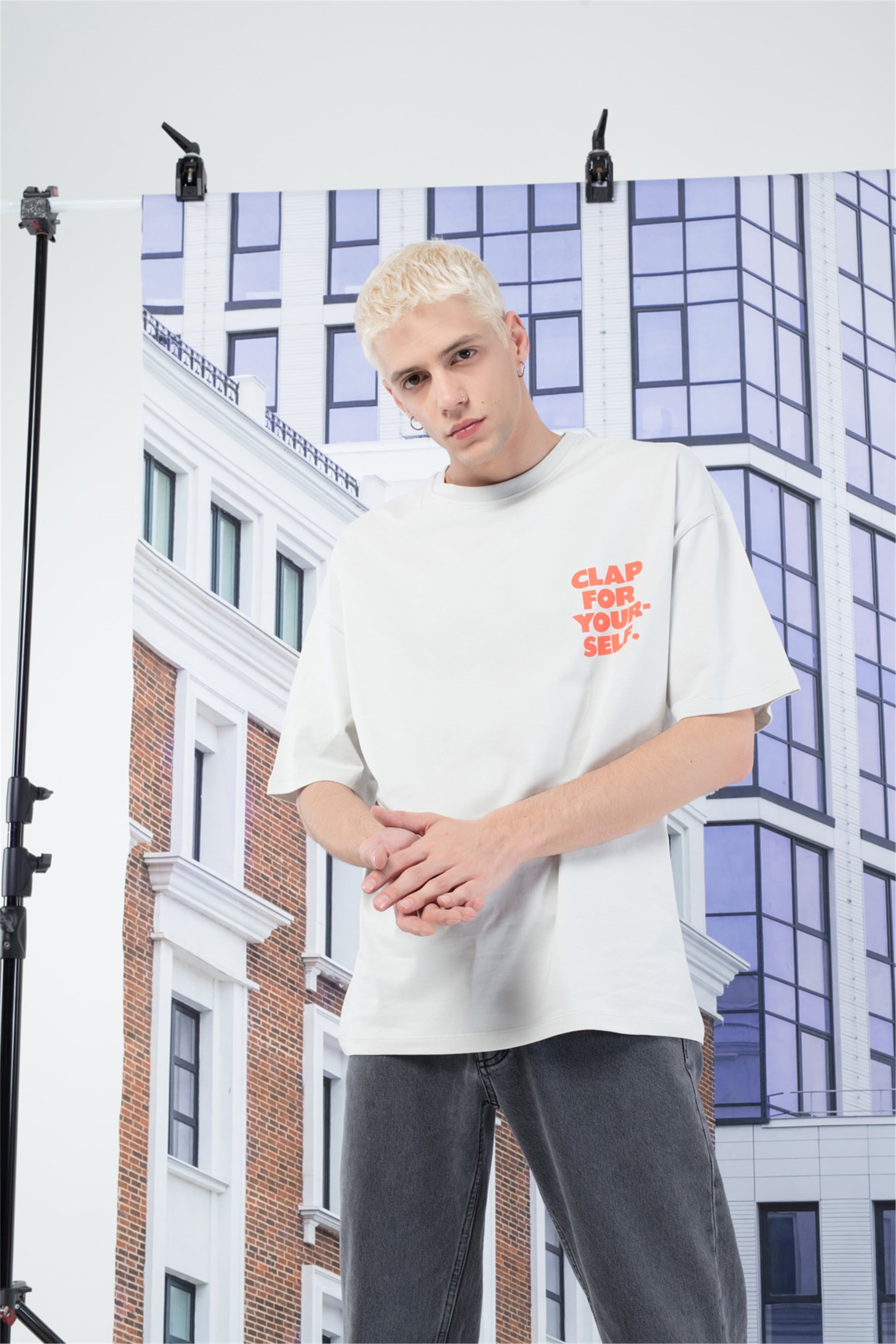 Trendiz Unisex Clap Tshirt Taş Rengi