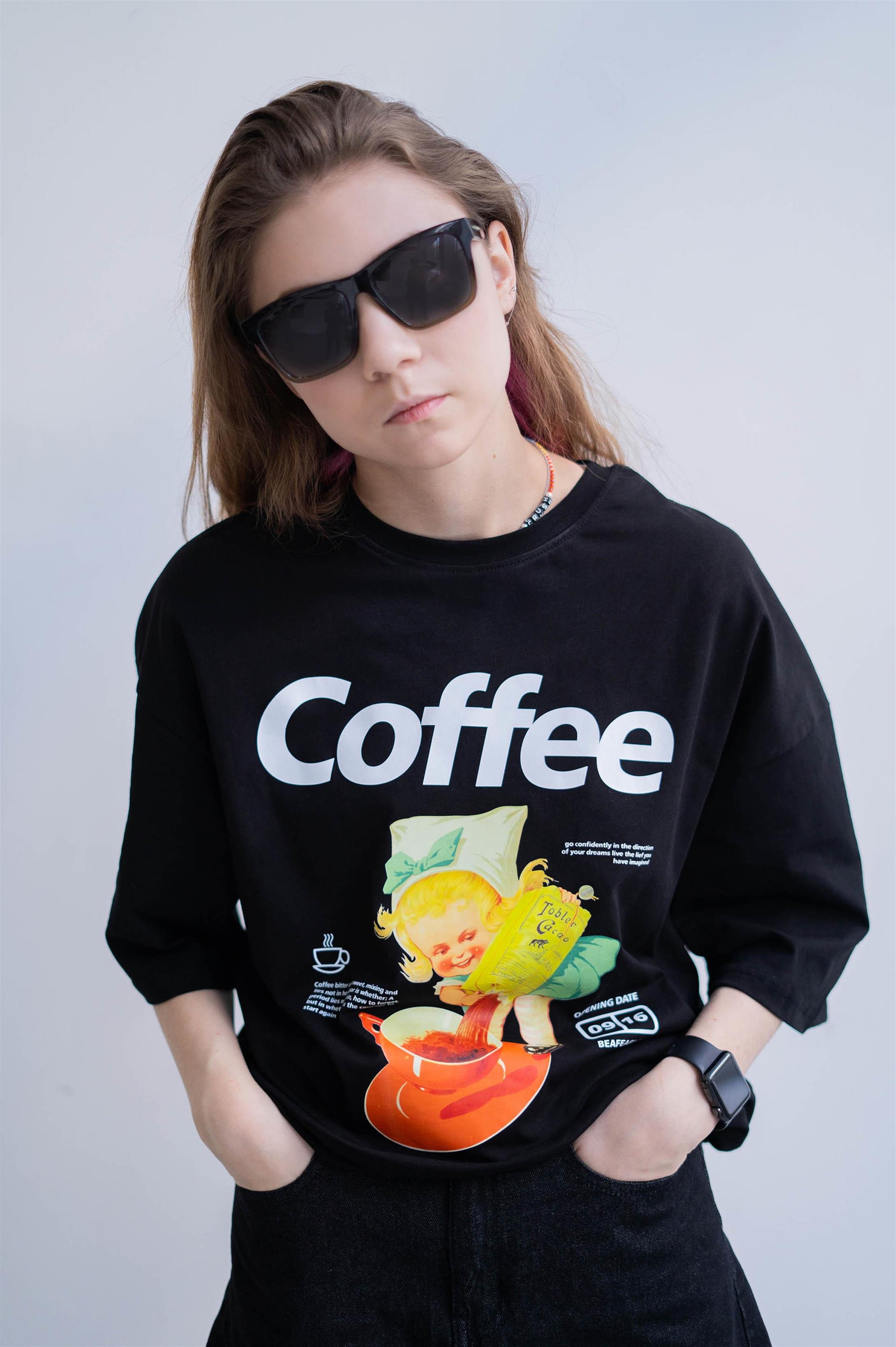Trendiz Unisex Coffee Siyah Tshirt