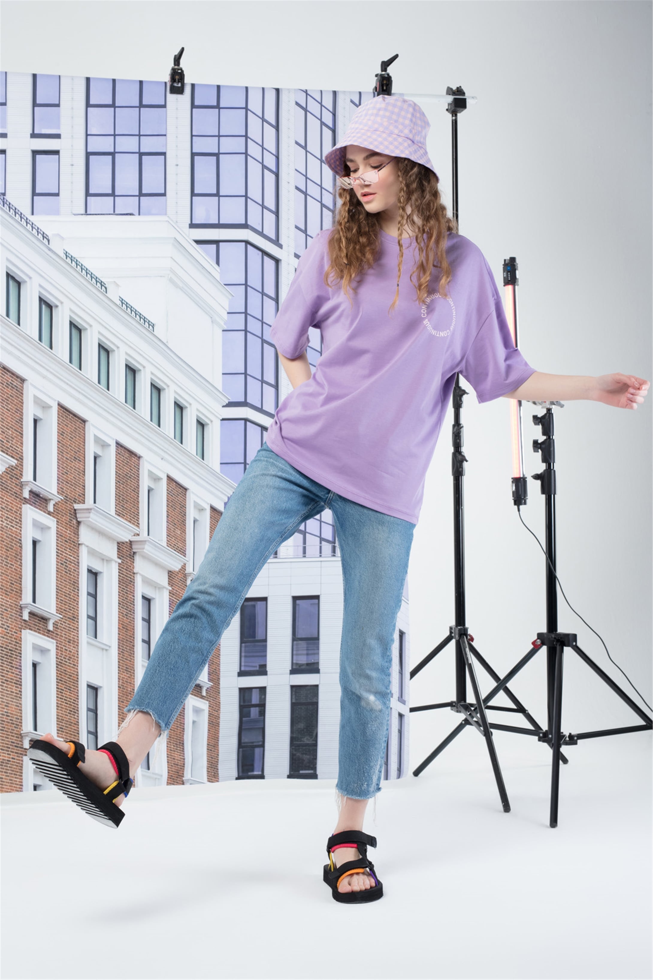 Trendiz Unisex Continuos Tshirt Lila