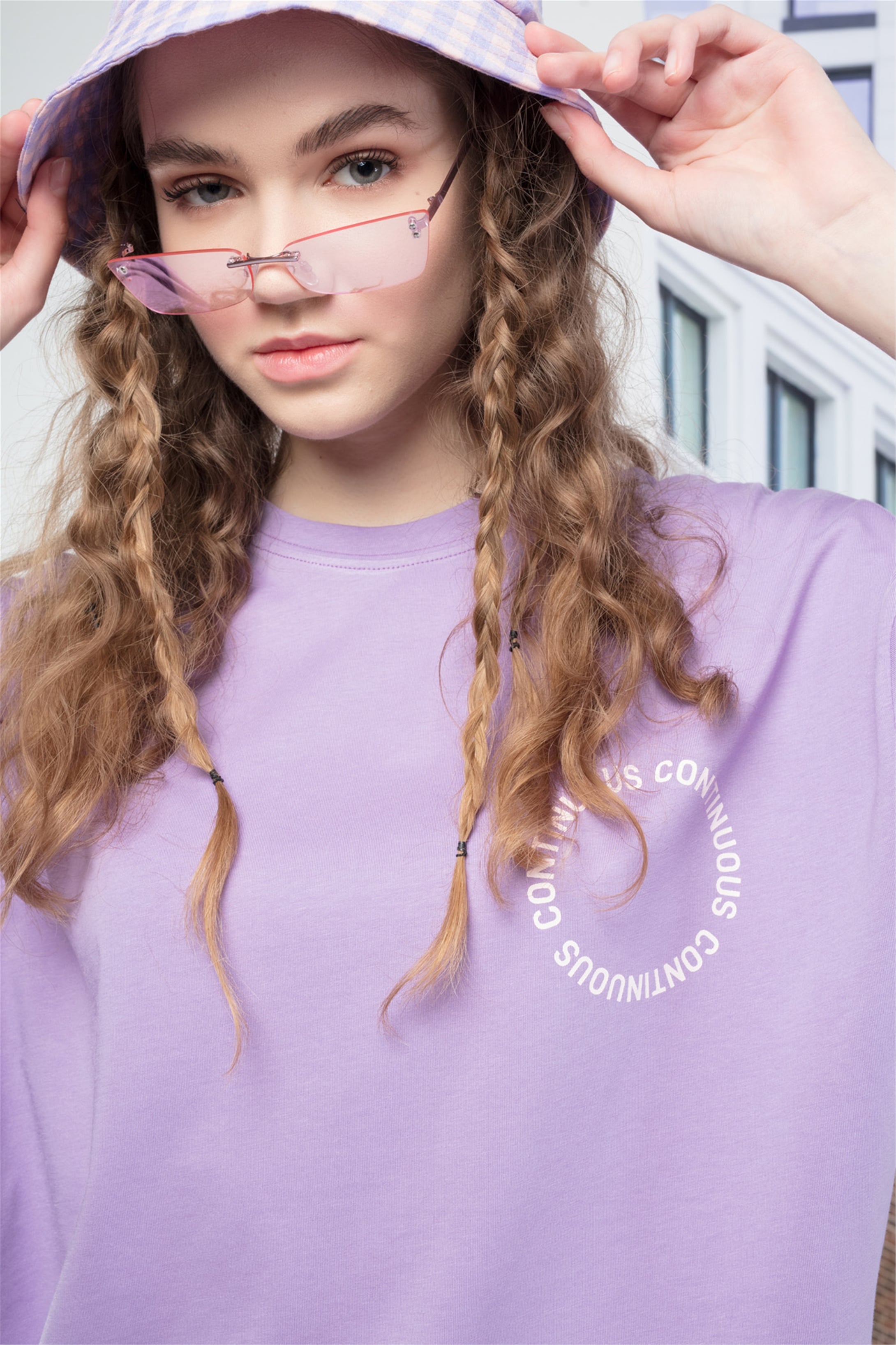 Trendiz Unisex Continuos Tshirt Lila