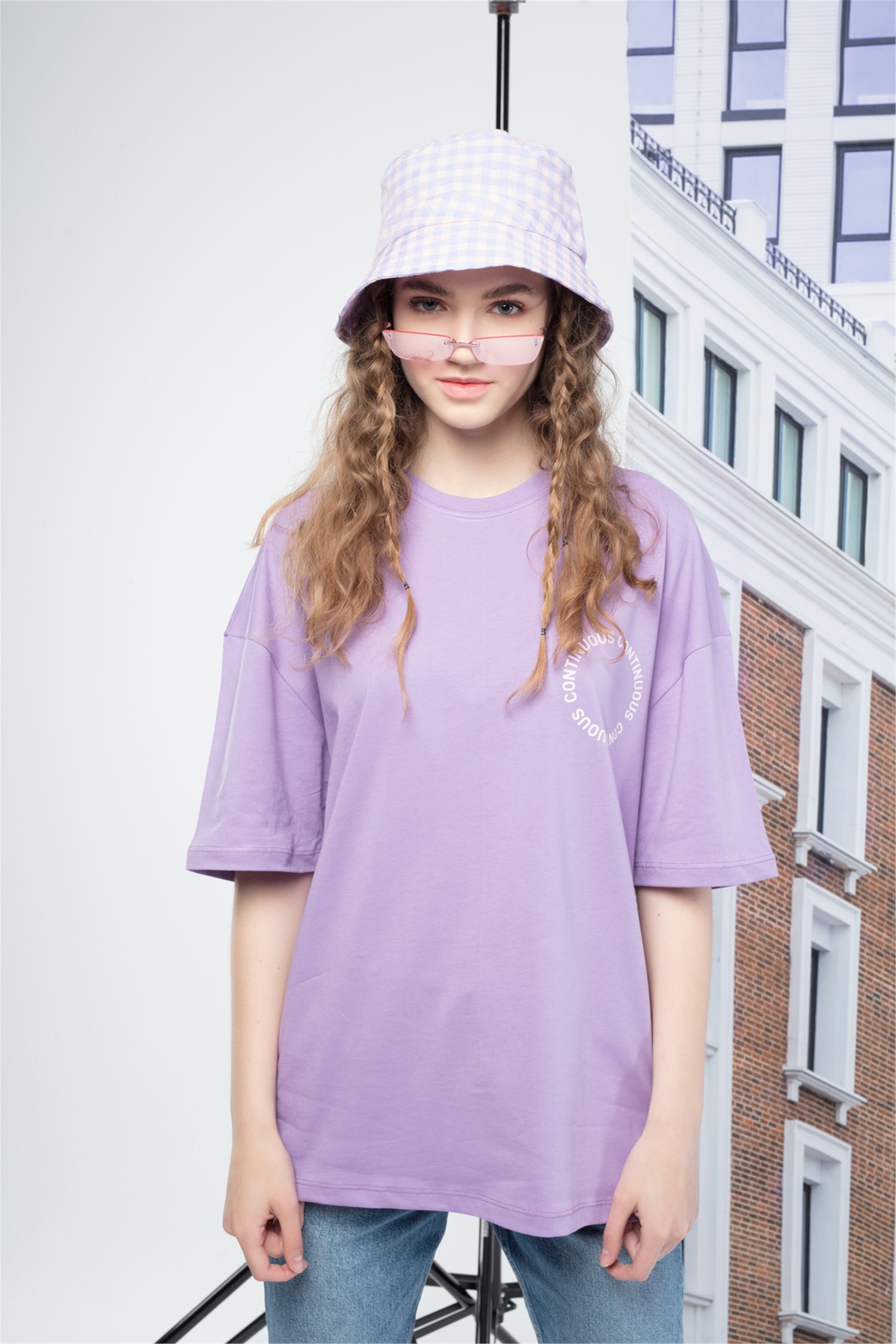 Trendiz Unisex Continuos Tshirt Lila
