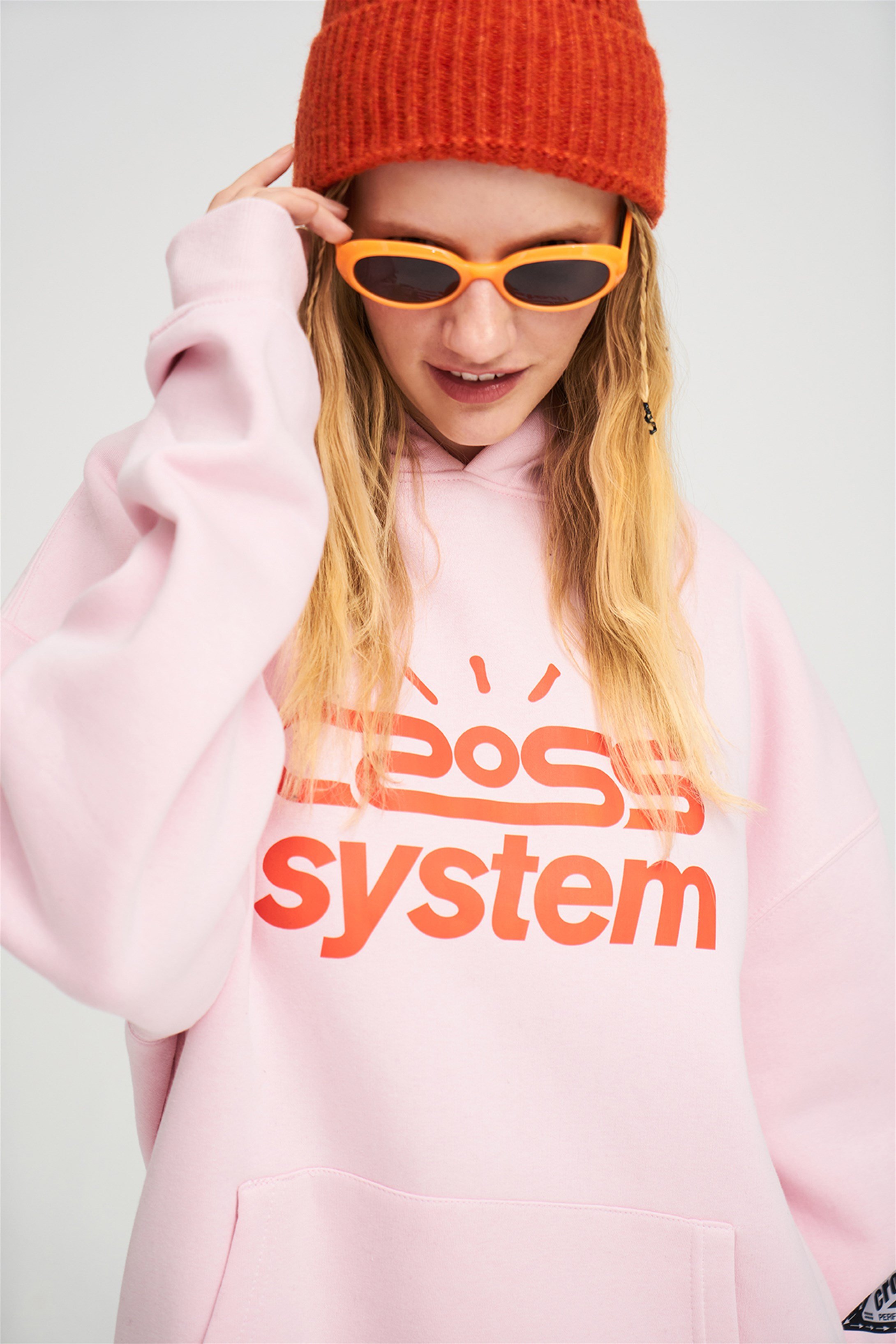 Trendiz Unisex Cross System Sweatshirt Pembe
