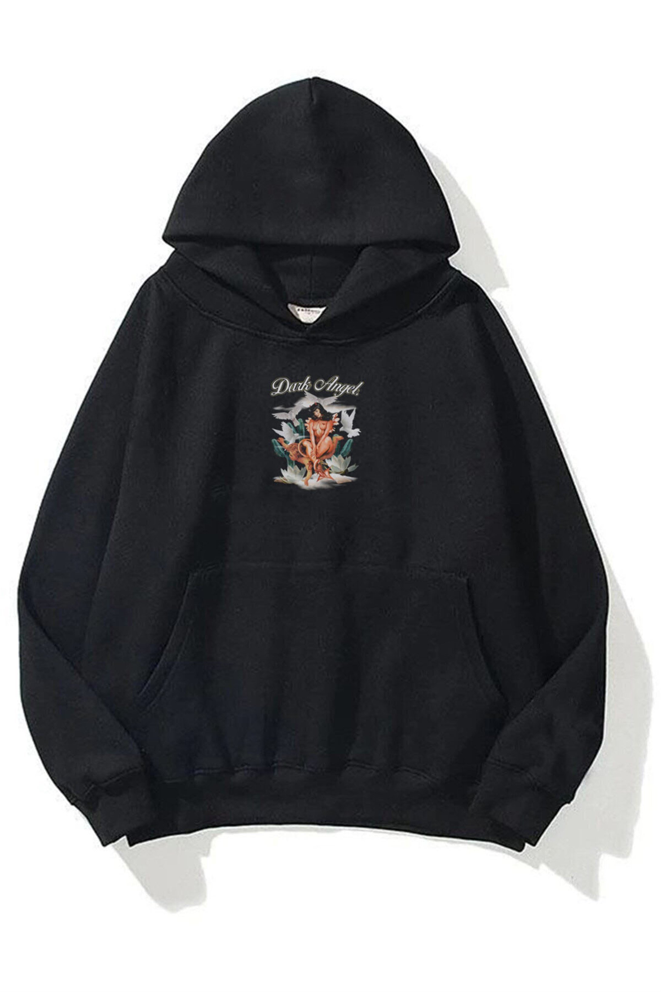 Trendiz Unisex Dark Angel Sweatshirt Siyah