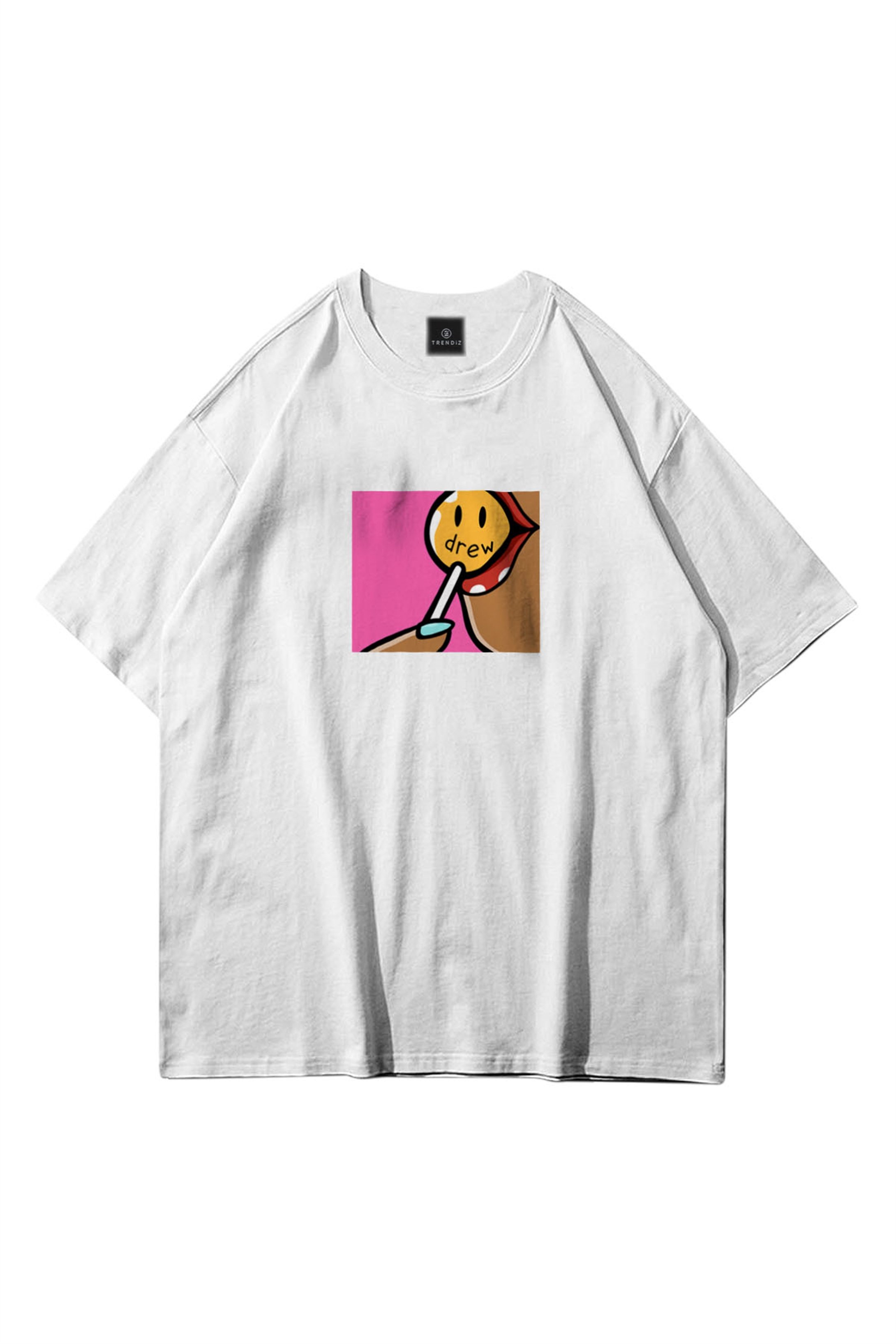 Trendiz Unisex  Drew Lolipop Beyaz Tshirt
