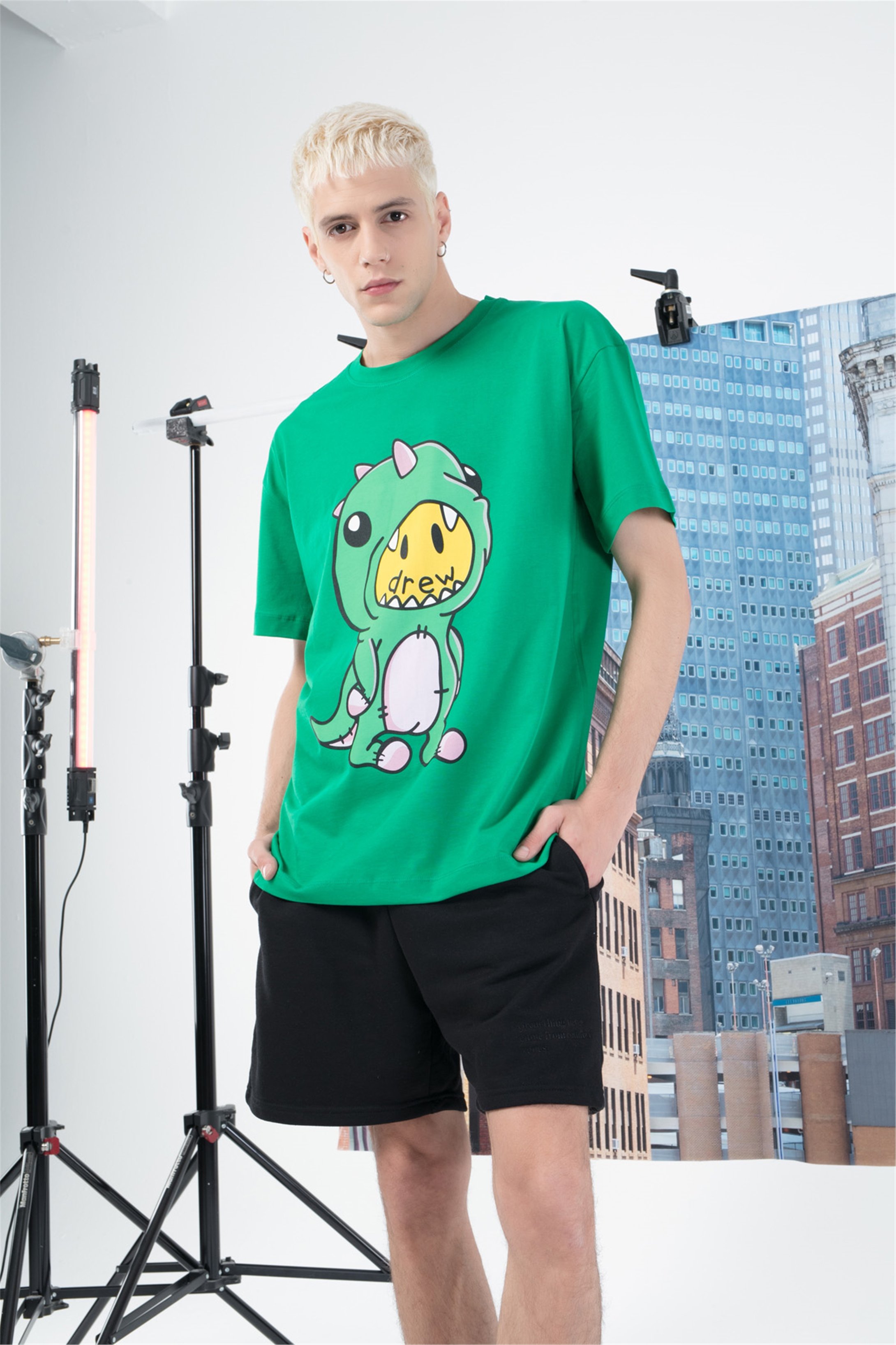 Trendiz Unisex Drew Oversize Tshirt Yeşil