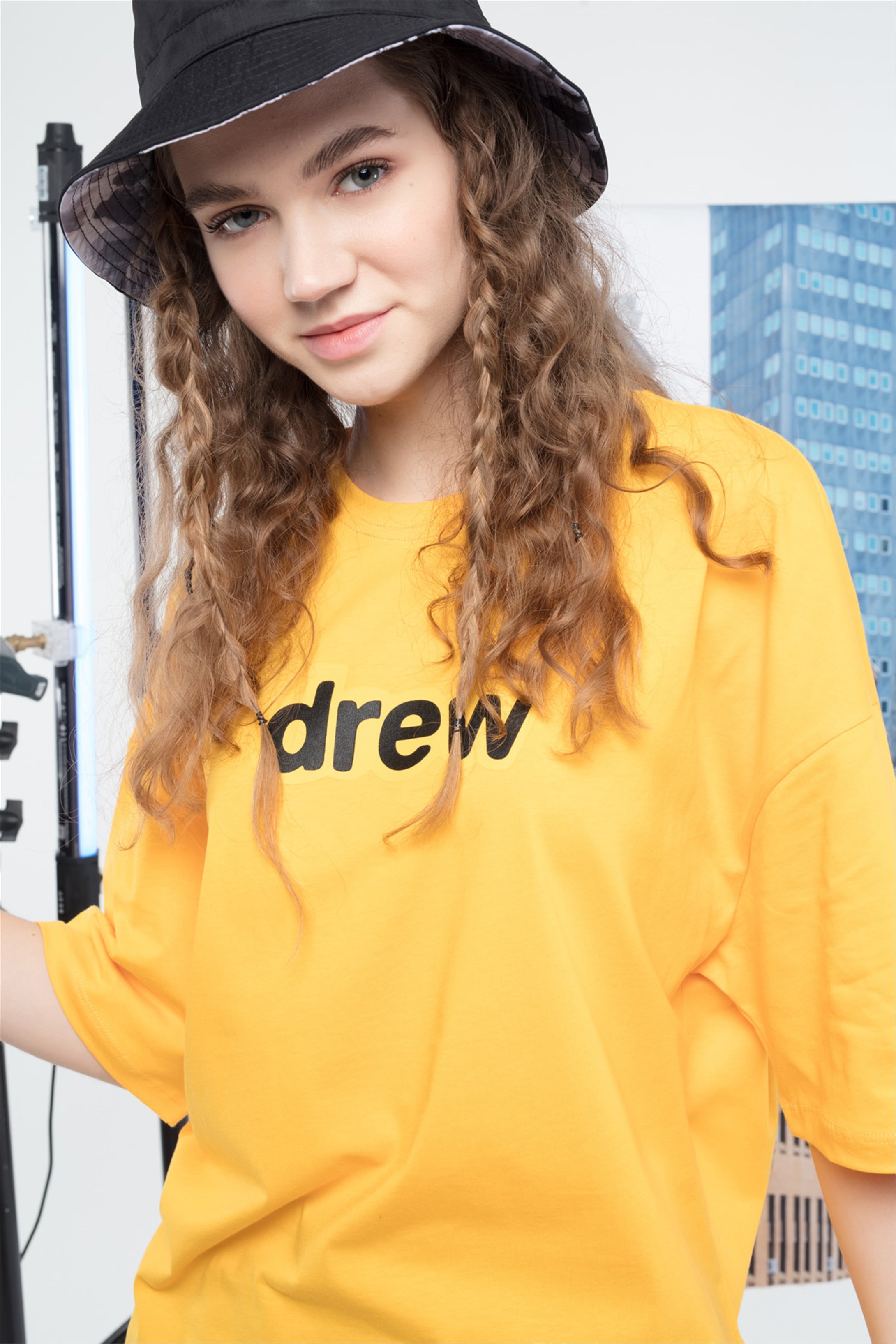 Trendiz Unisex Drew yazı Tshirt Sarı
