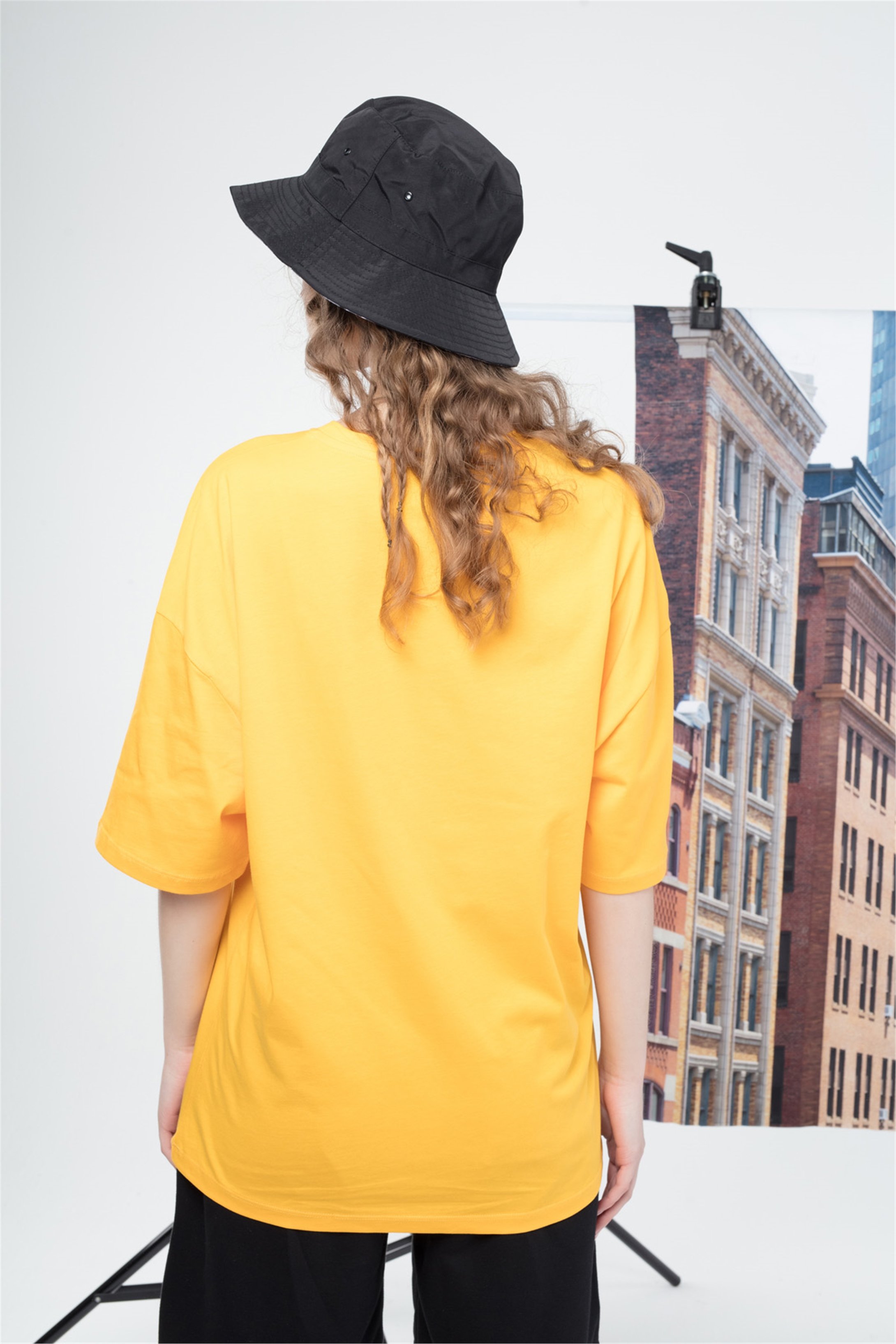 Trendiz Unisex Drew yazı Tshirt Sarı