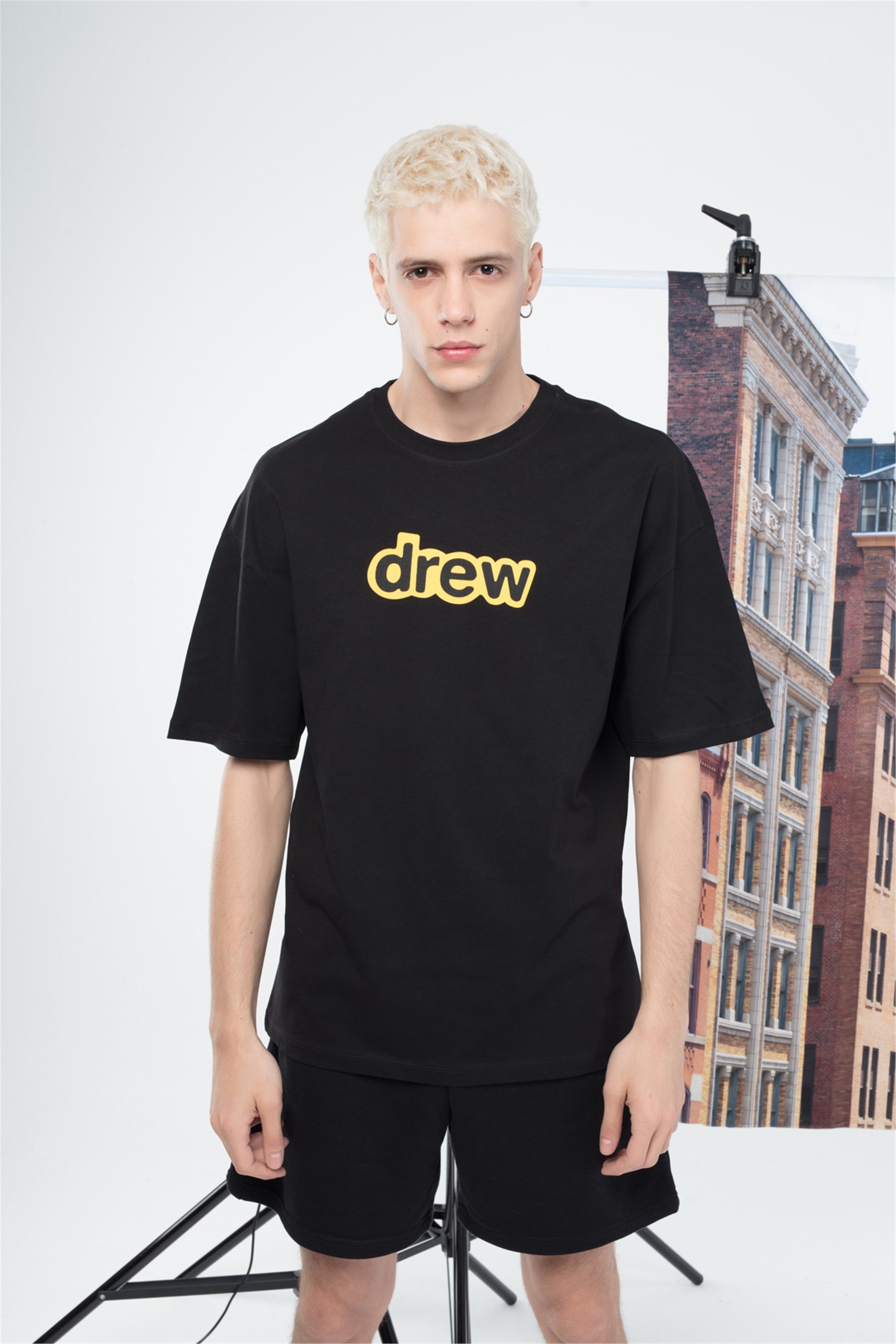 Trendiz Unisex Drew Yazı Tshirt Siyah