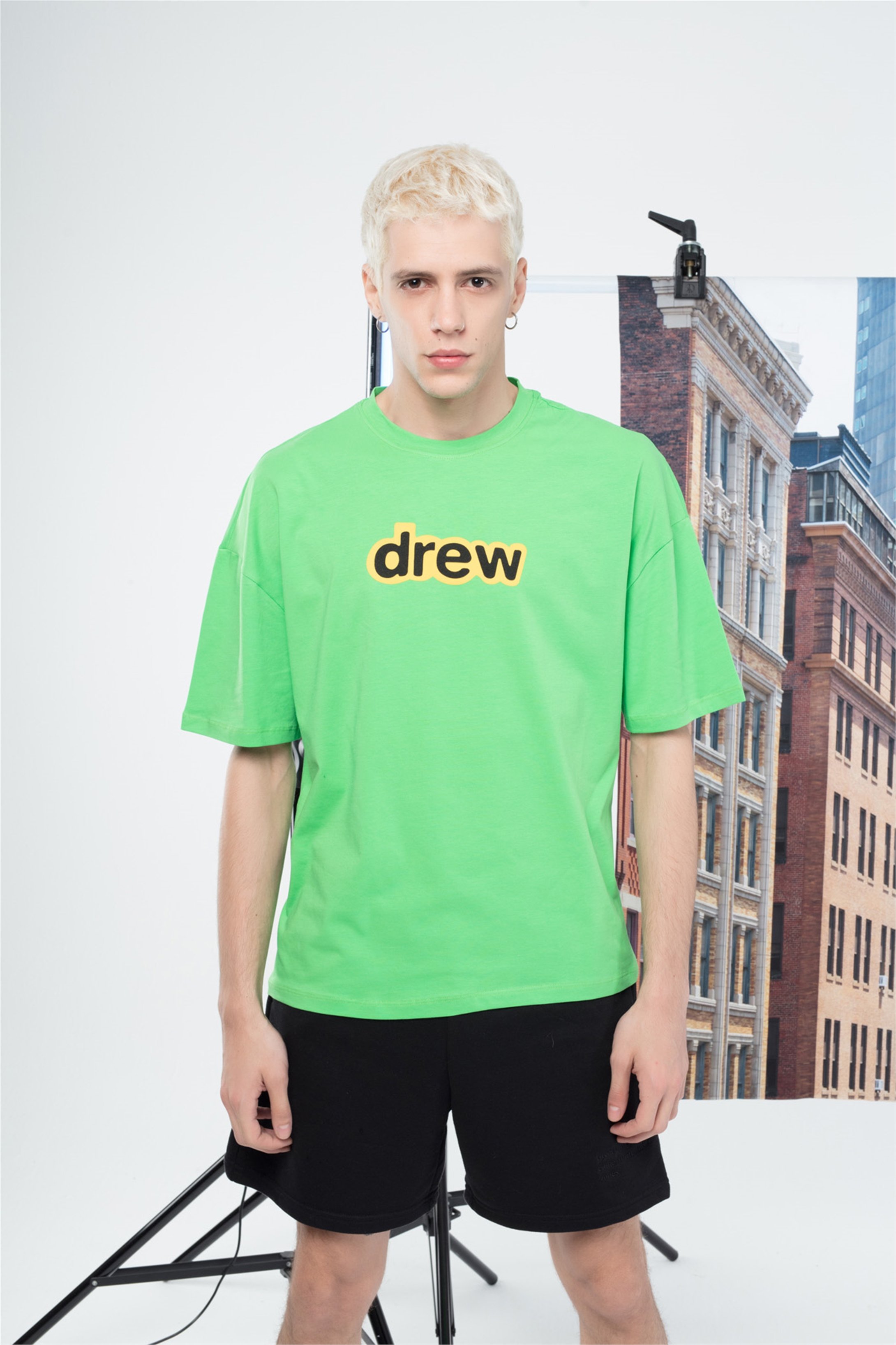 Trendiz Unisex Drew Yazı Tshirt Yeşil