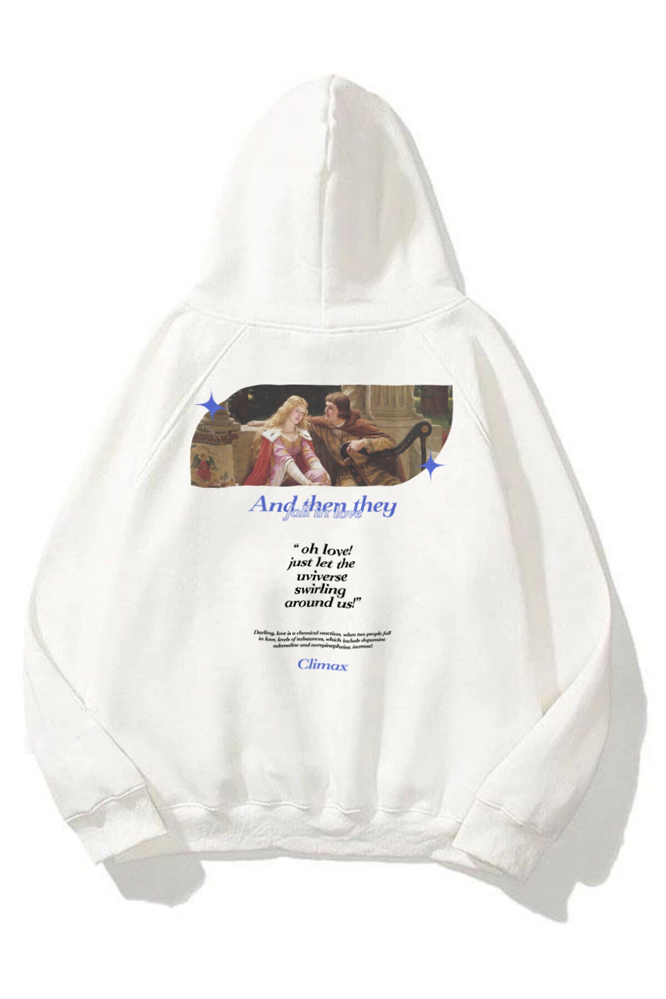 Trendiz Unisex Fall İn Love Sweatshirt Beyaz