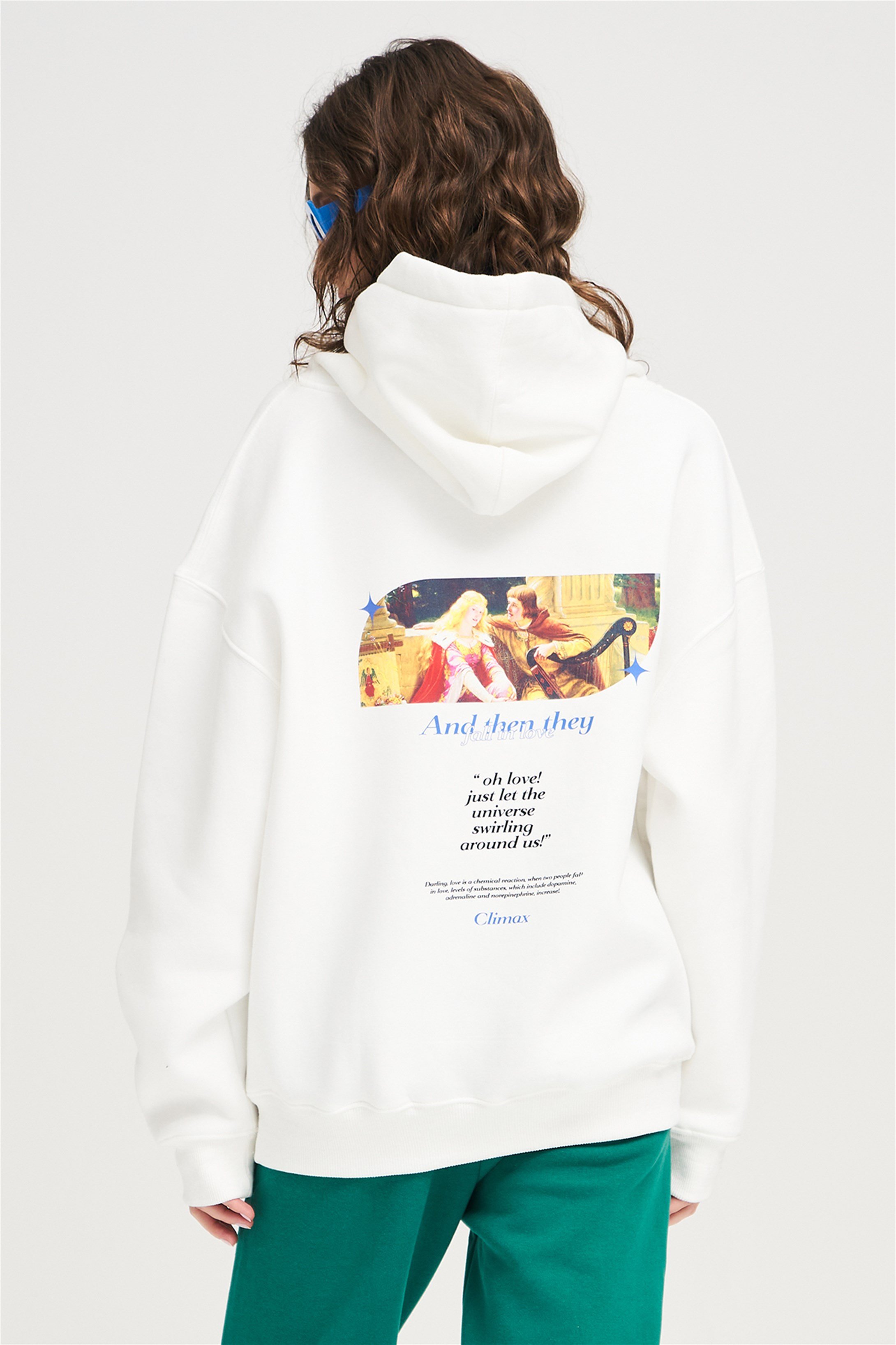 Trendiz Unisex Fall İn Love Sweatshirt Beyaz