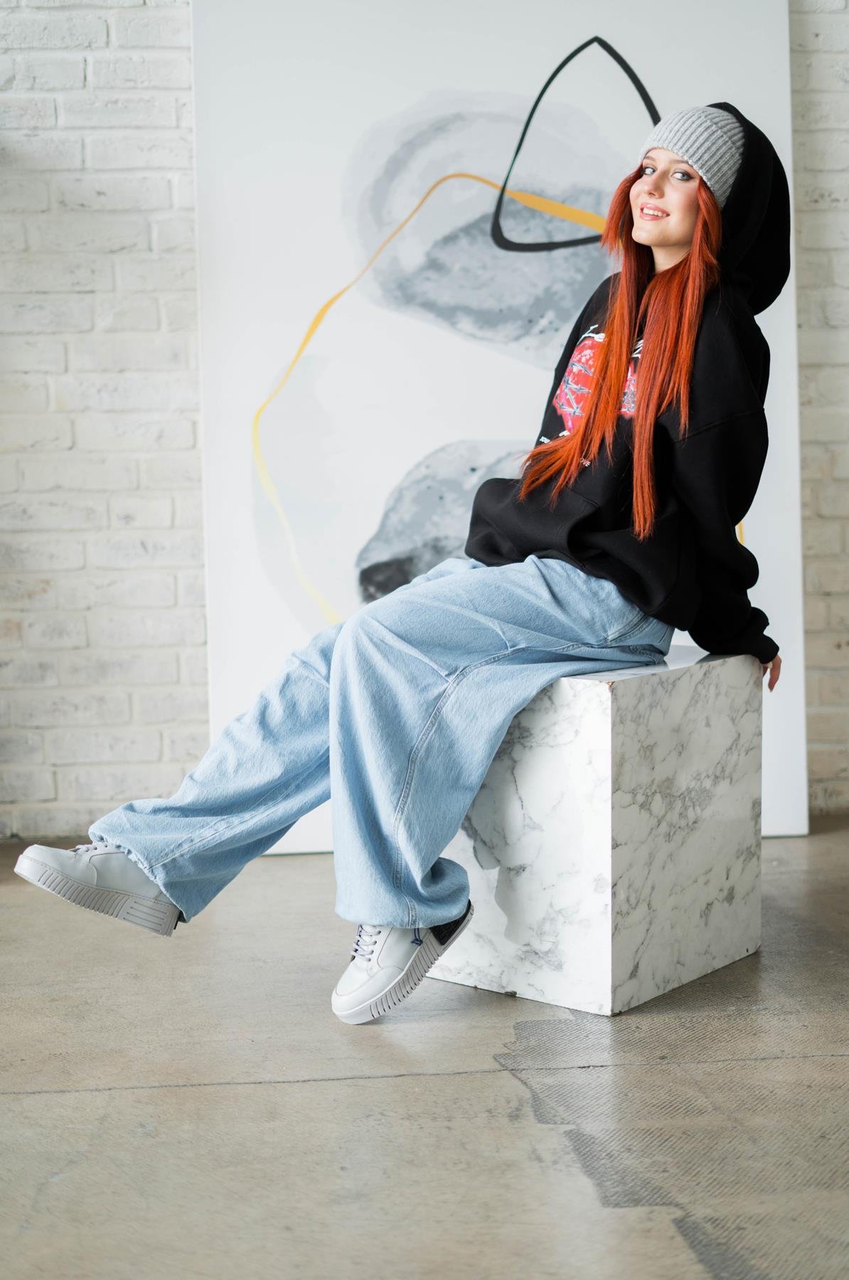Trendiz Unisex Feel Me Sweatshirt Hoodie Siyah