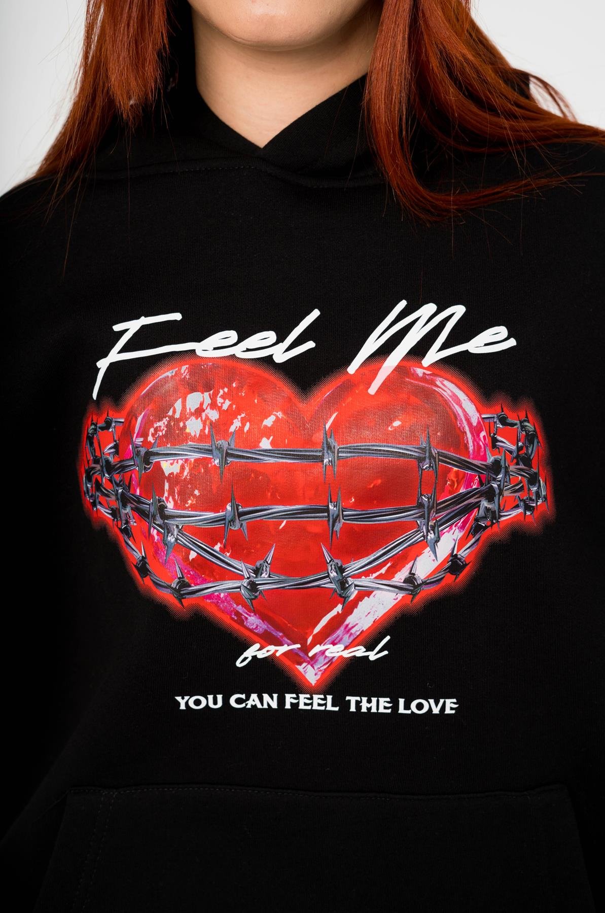 Trendiz Unisex Feel Me Sweatshirt Hoodie Siyah