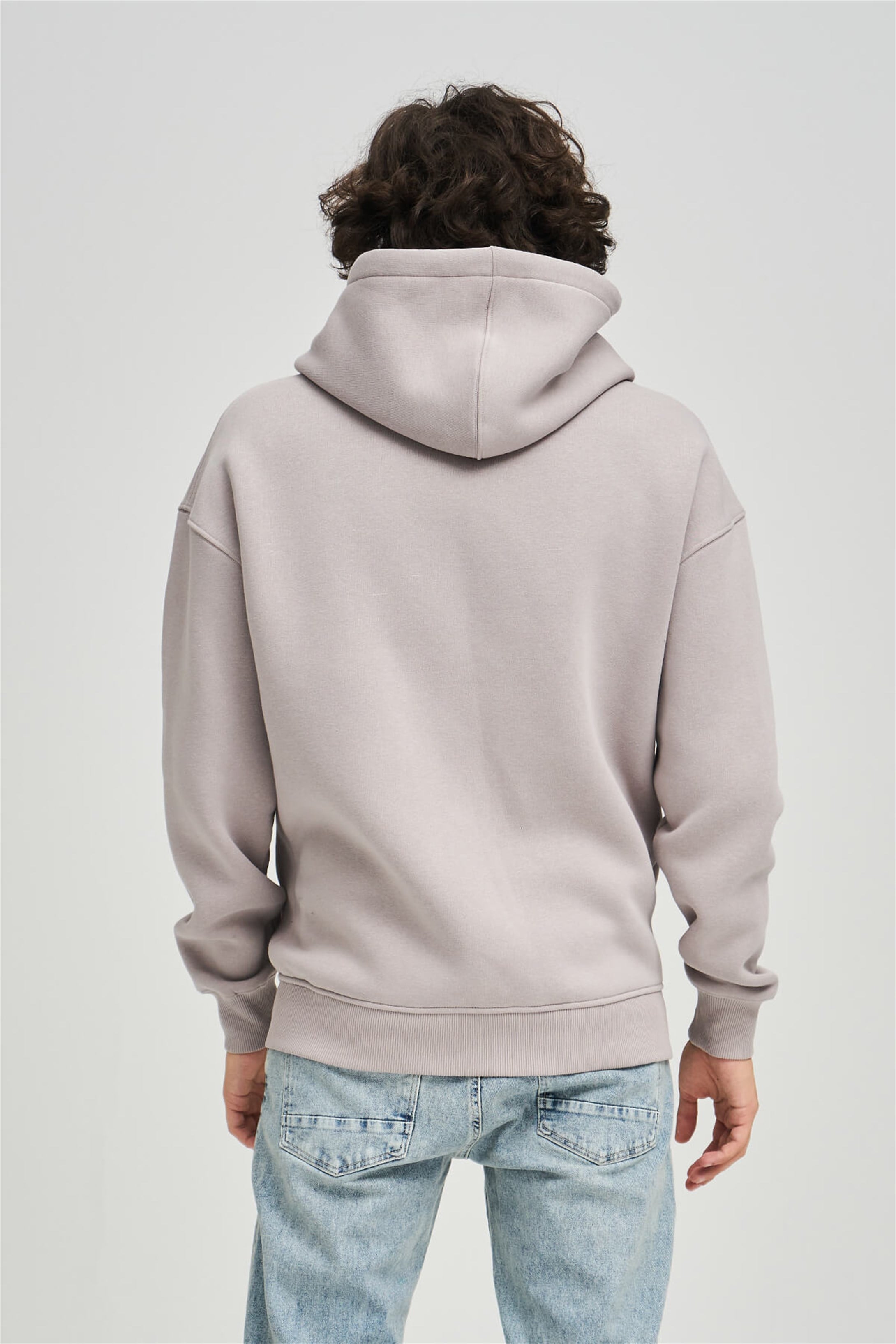 Trendiz Unisex Fermuarlı AçıkGri Oversize Sweatshirt