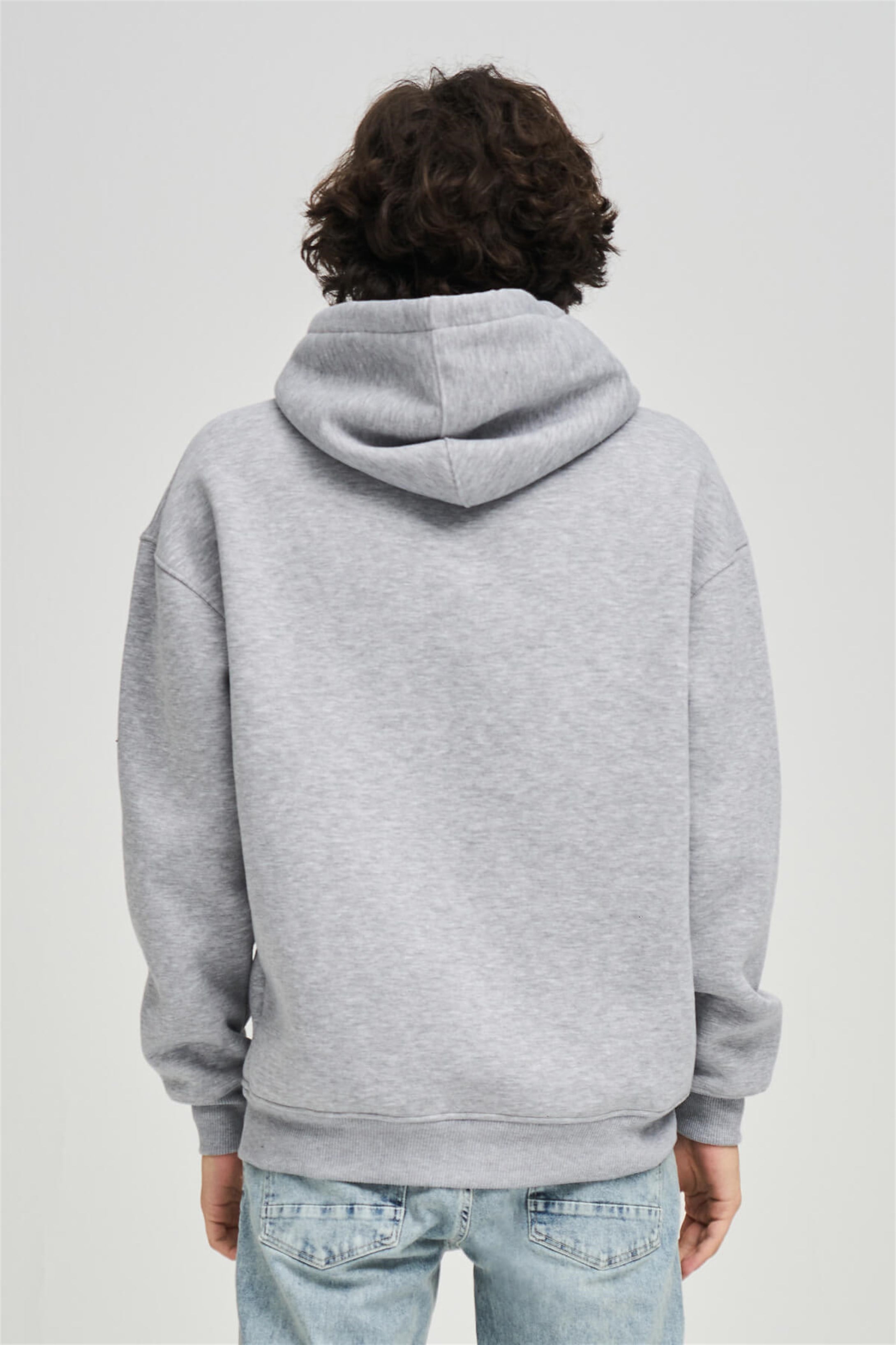 Trendiz Unisex Fermuarlı Gri Oversize Sweatshirt