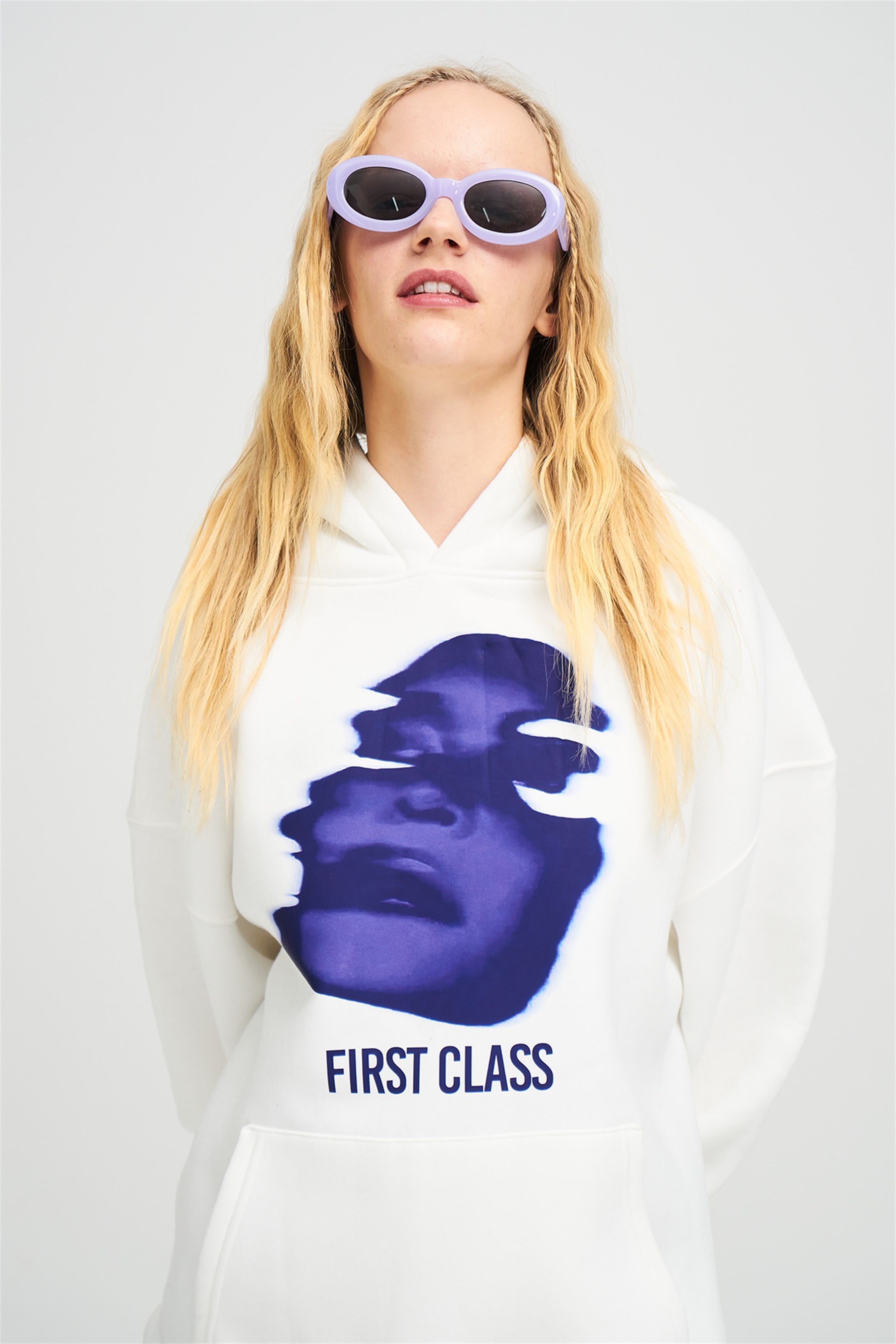 Trendiz Unisex First Class Sweatshirt Beyaz