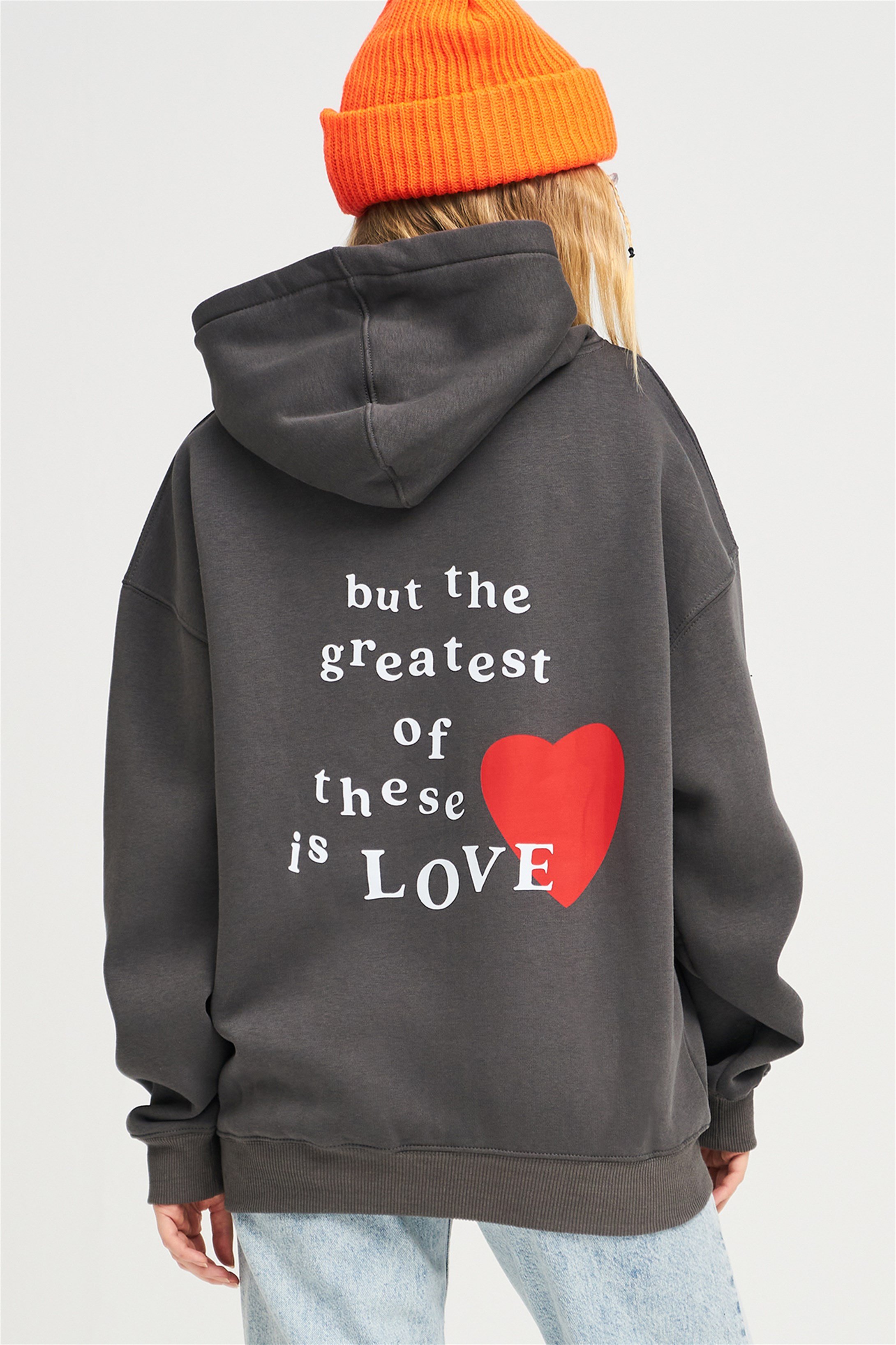Trendiz Unisex Hope Love Antrasit Sweatshirt