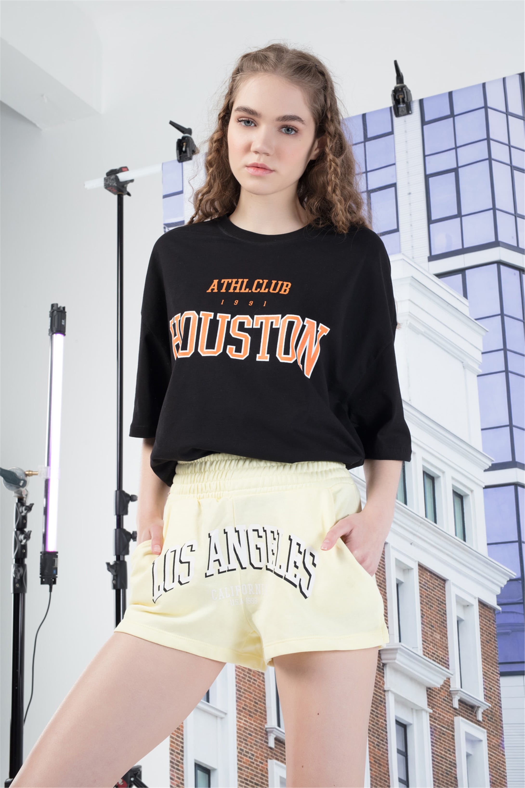Trendiz Unisex Houston Tshirt Siyah