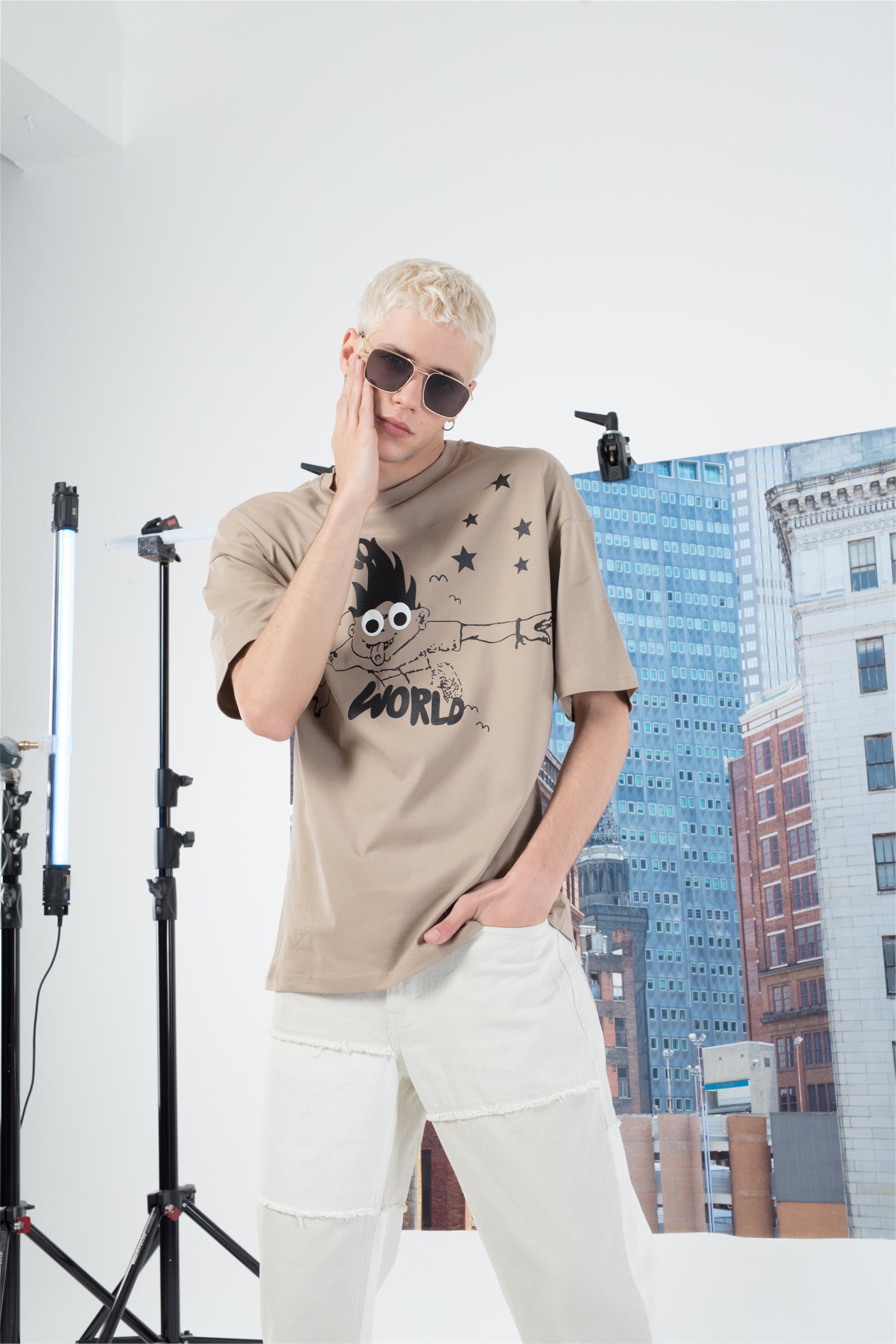 Trendiz Unisex Icanfly Tshirt Bej