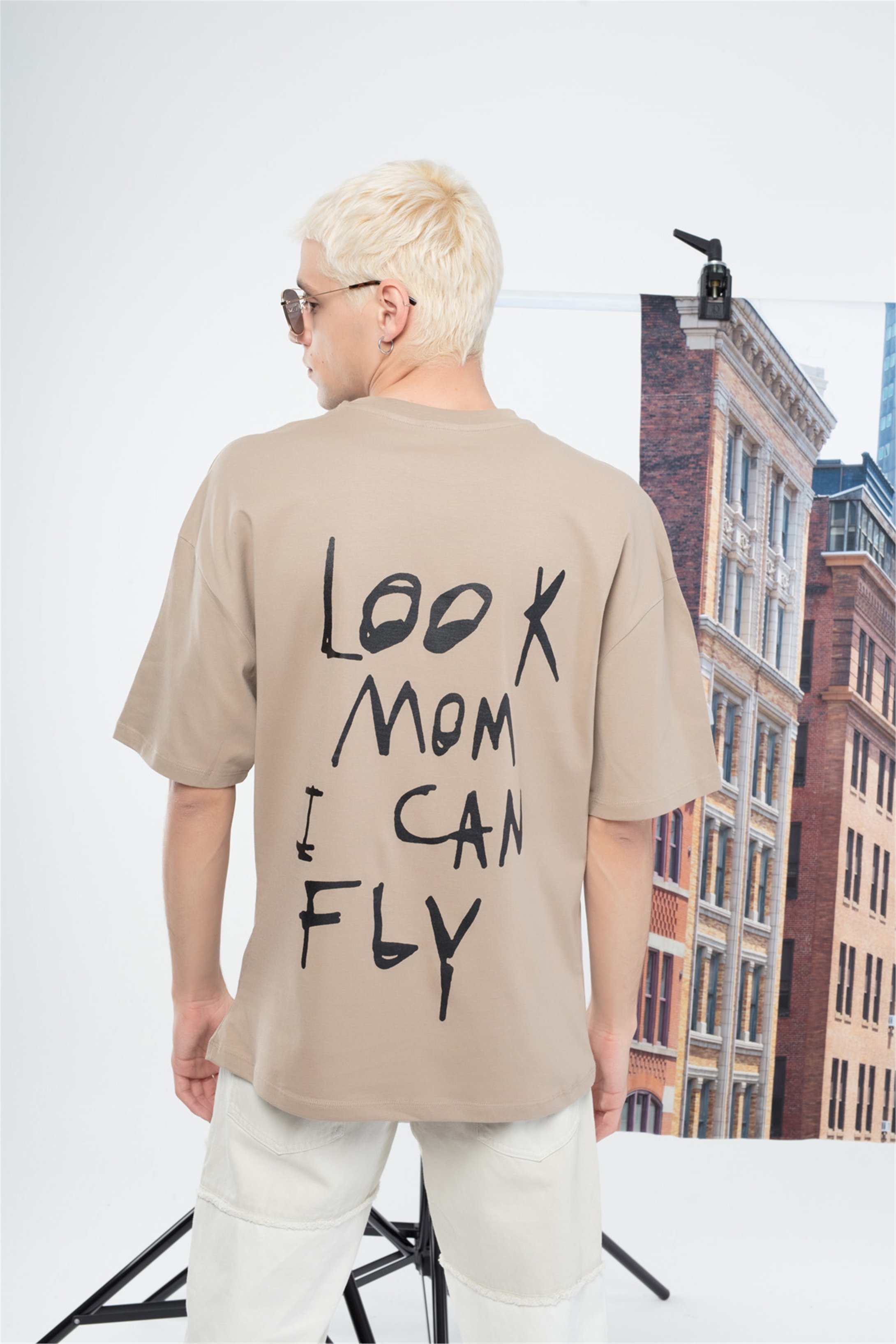 Trendiz Unisex Icanfly Tshirt Bej