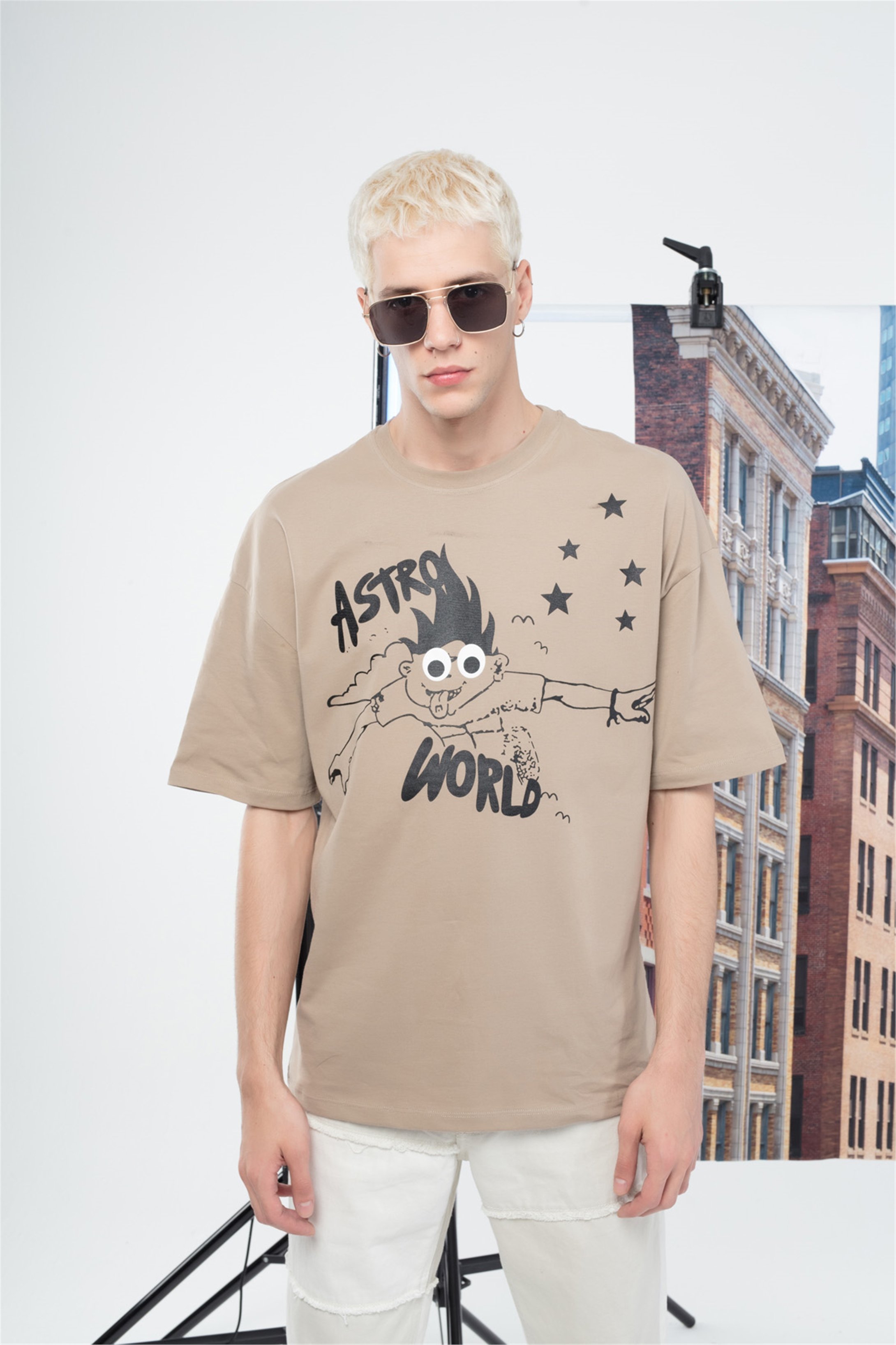 Trendiz Unisex Icanfly Tshirt Bej