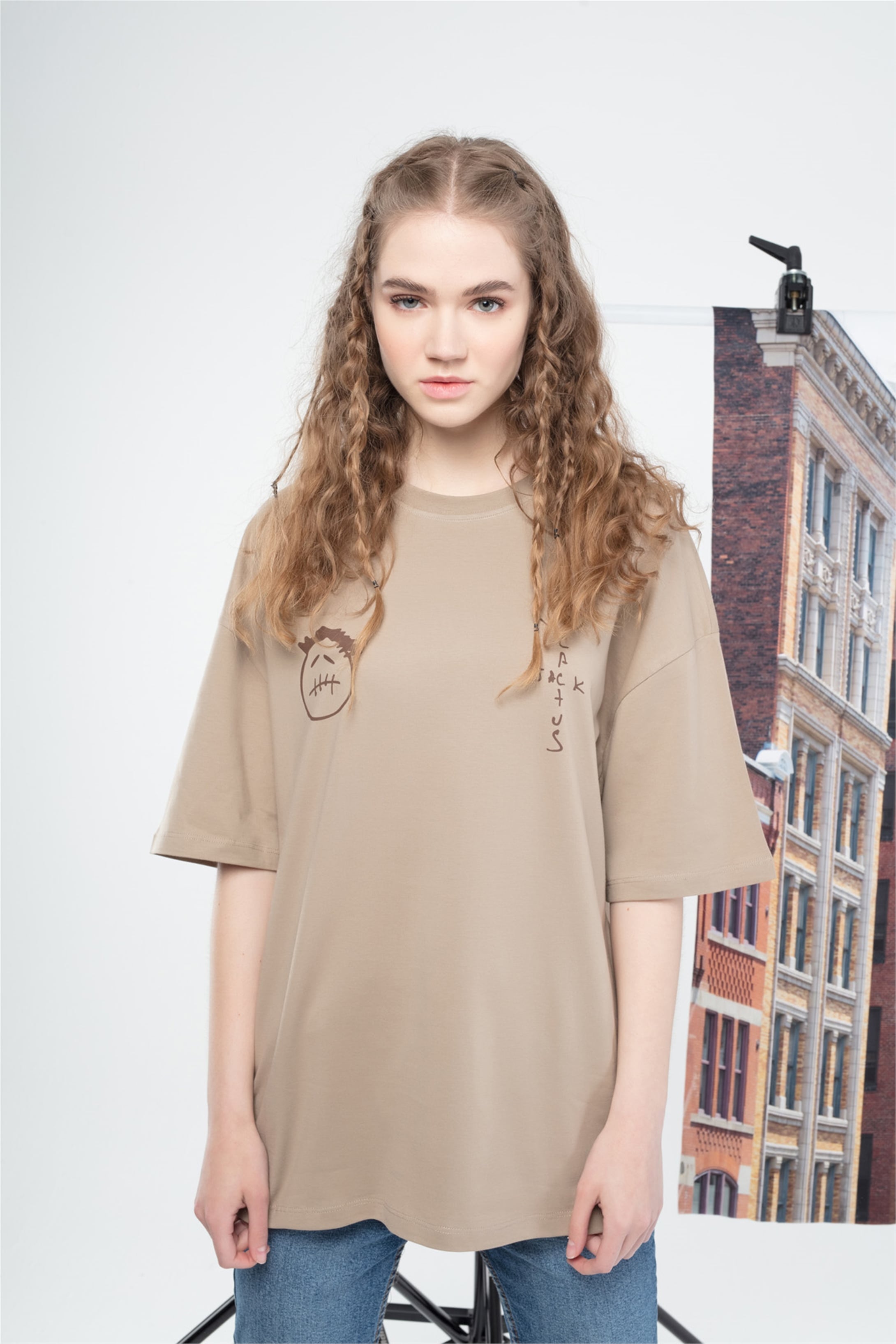 Trendiz Unisex Icanfly Tshirt Bej