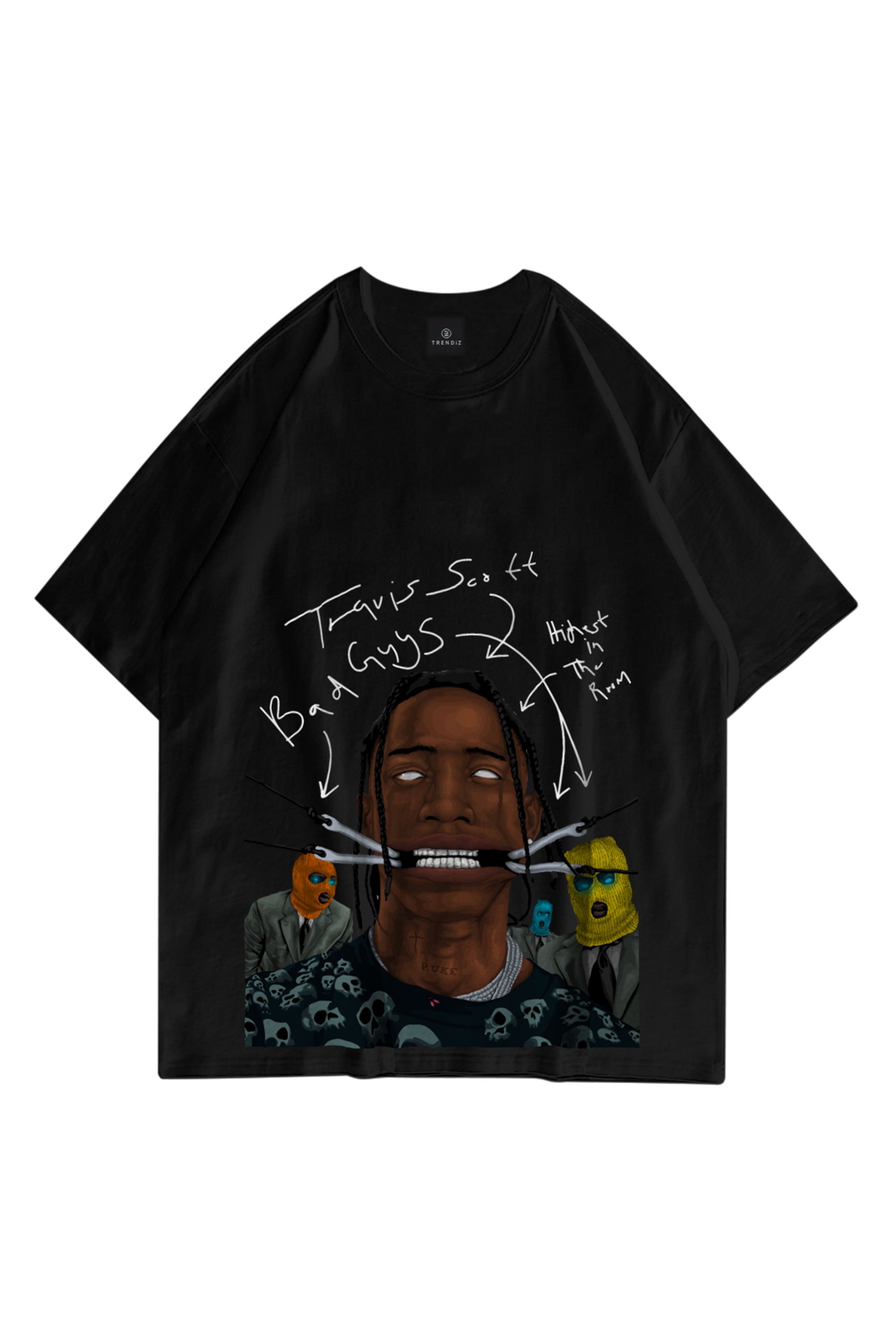 Trendiz Unisex Jackboys Travis Scott Siyah Tshirt