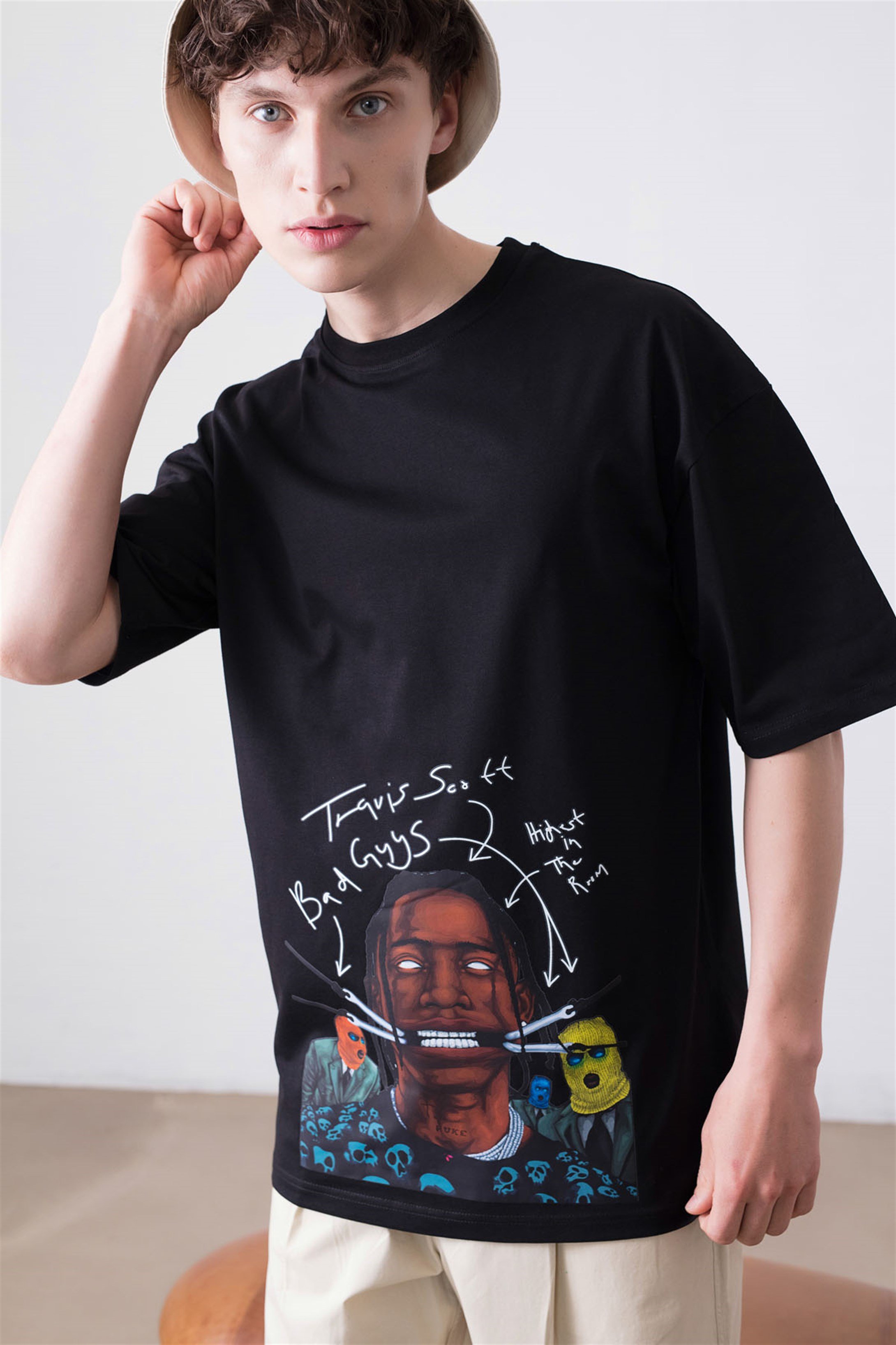 Trendiz Unisex Jackboys Travis Scott Siyah Tshirt