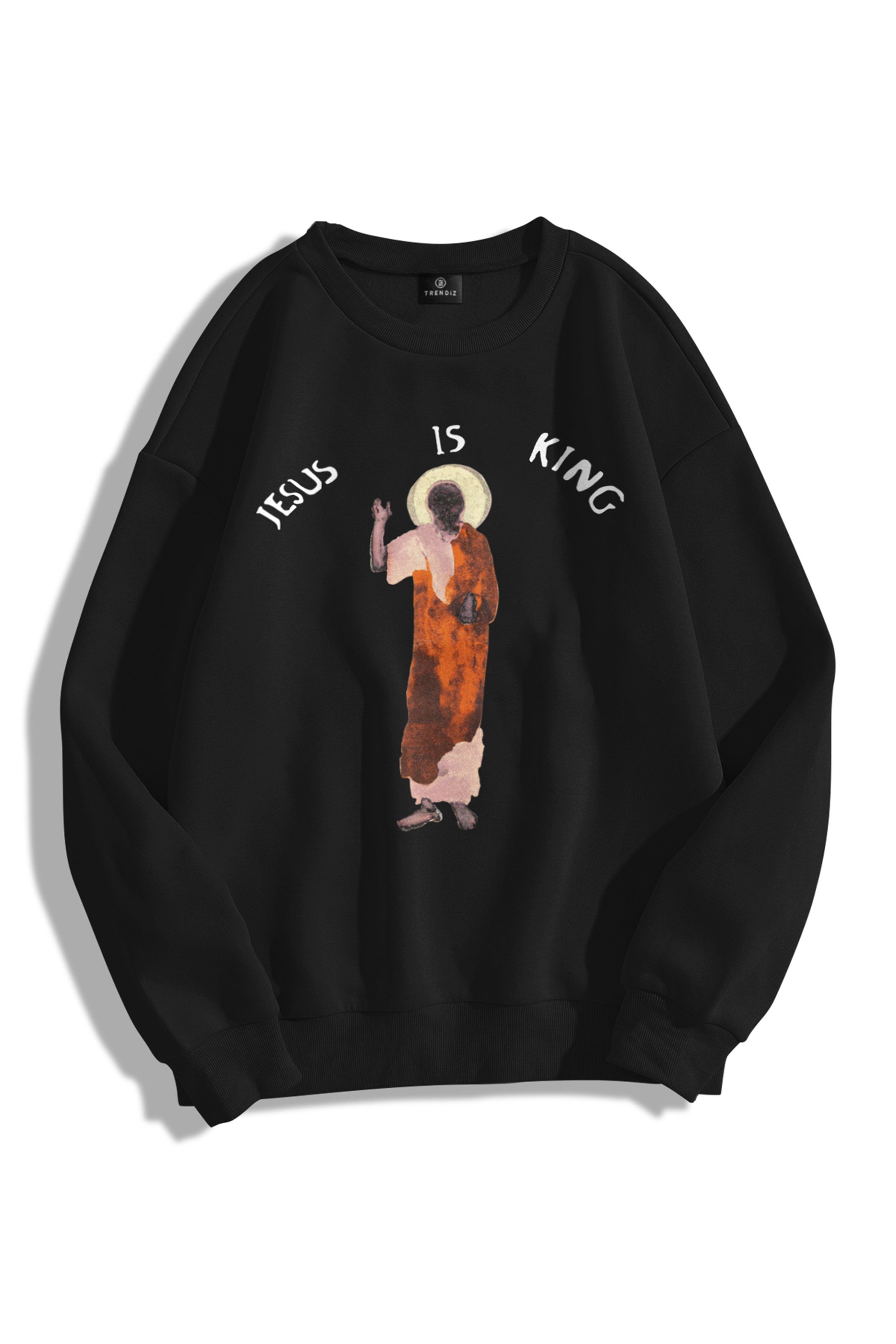 Trendiz Unisex Jesus is King Bisiklet Yaka Sweatshirt