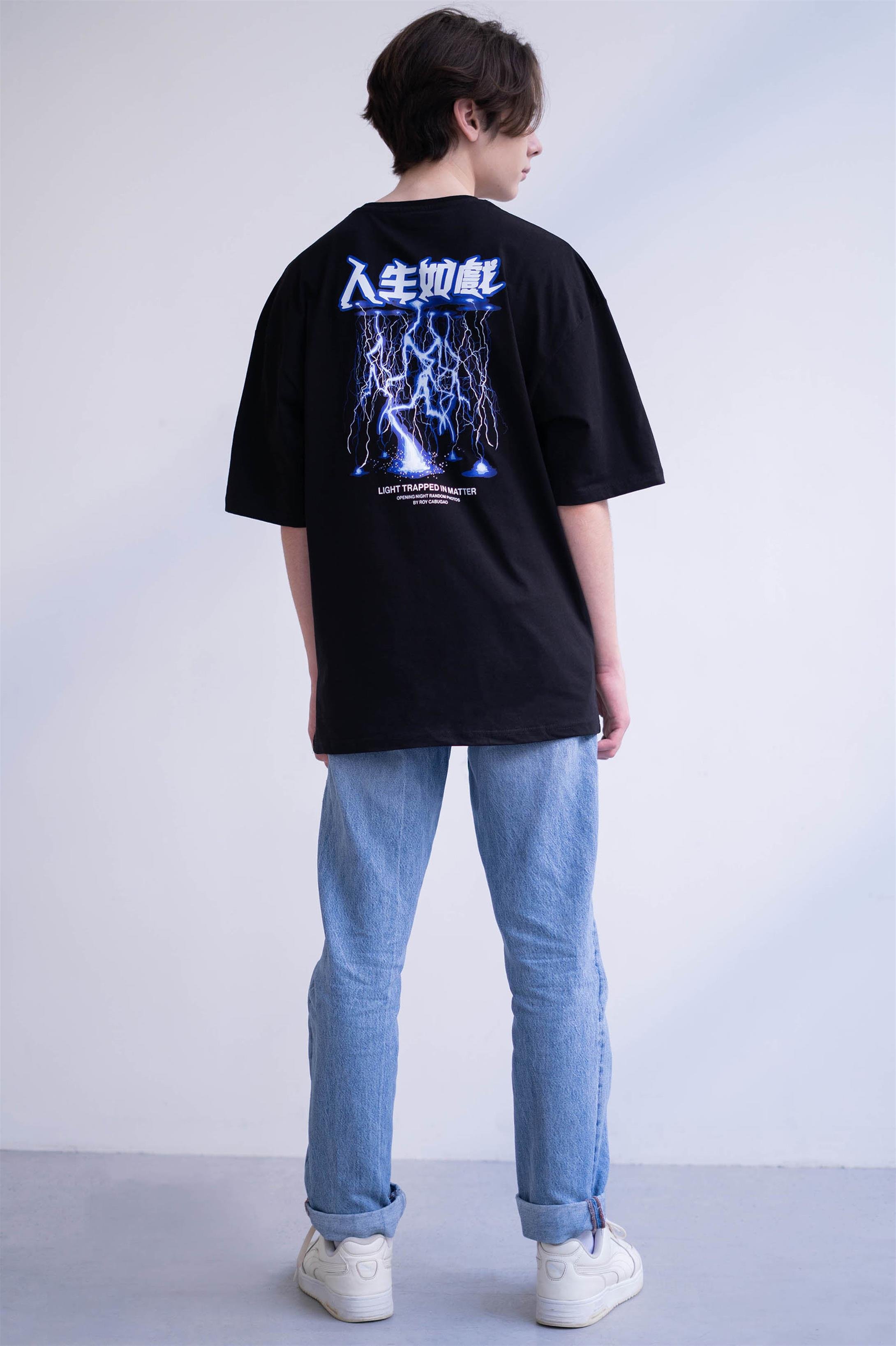 Trendiz Unisex Light Trapped in Matter Siyah Tshirt