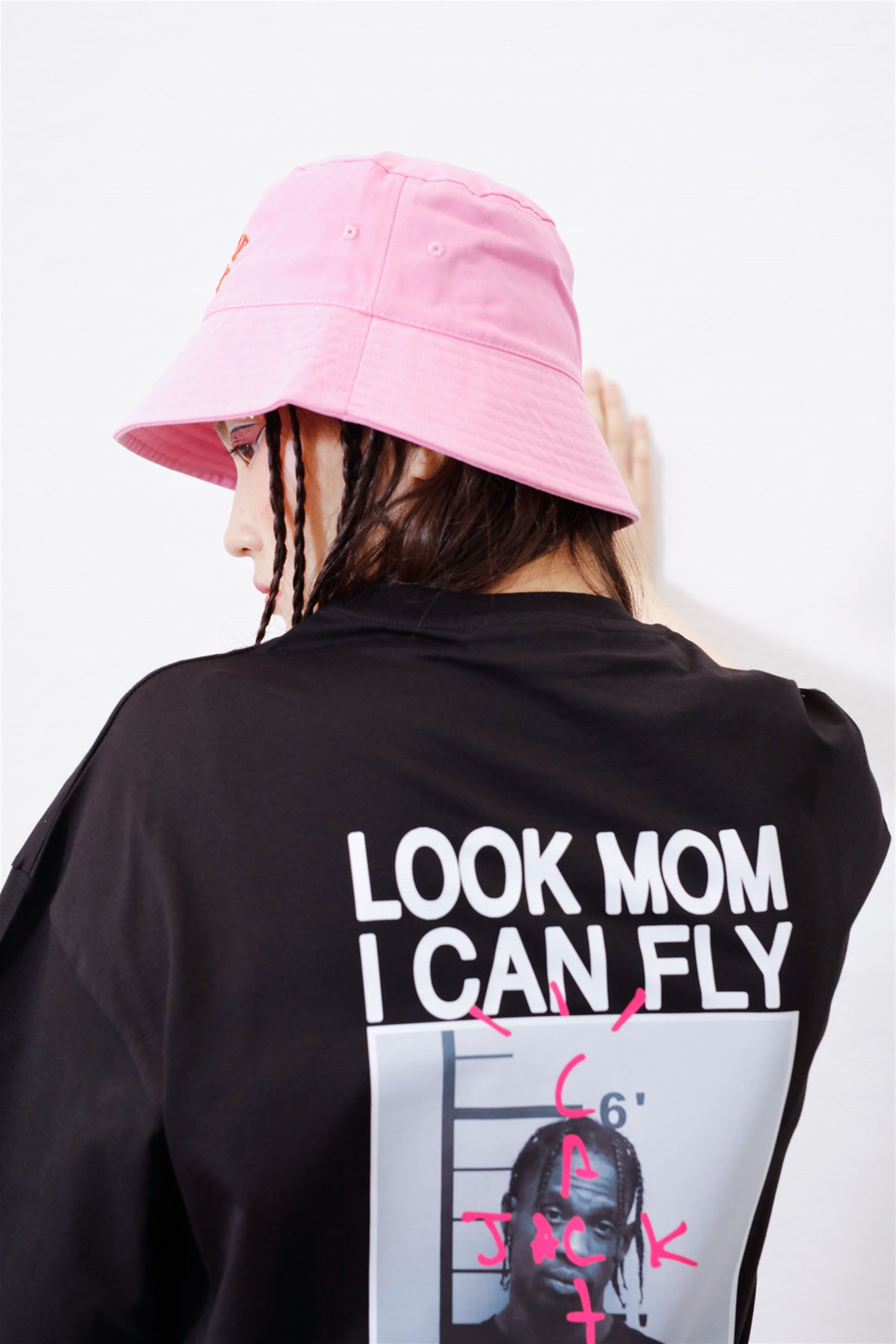 Trendiz Unisex Look Mom I Can Fly Siyah Tshirt
