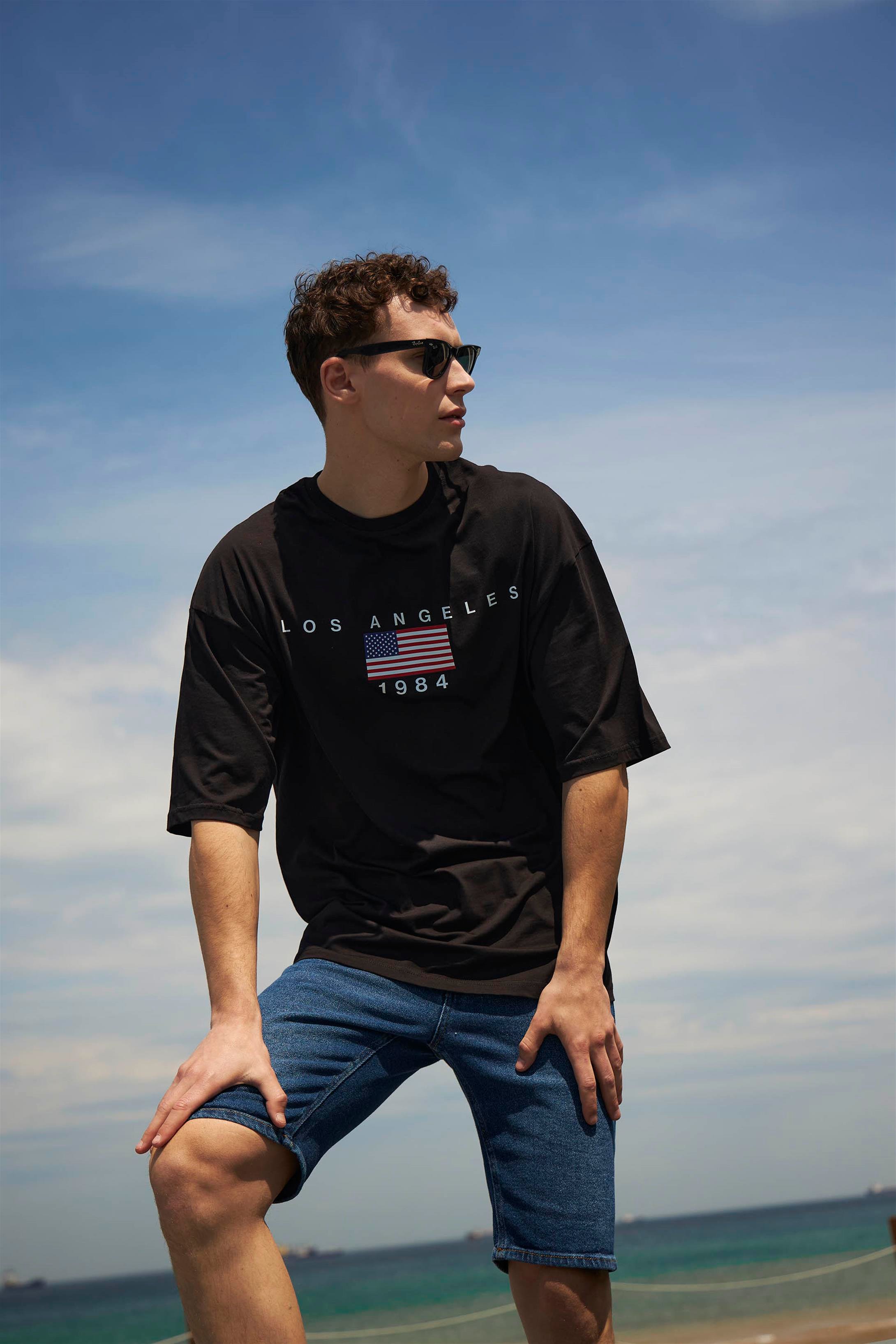 Trendiz Unisex Los Angeles 1984 Tshirt Siyah