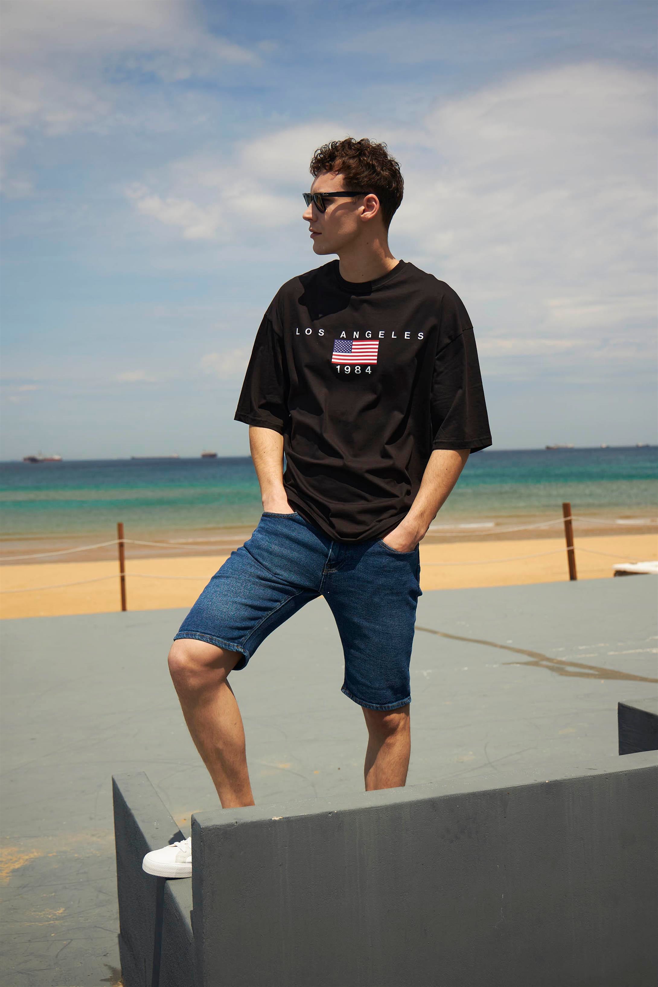 Trendiz Unisex Los Angeles 1984 Tshirt Siyah