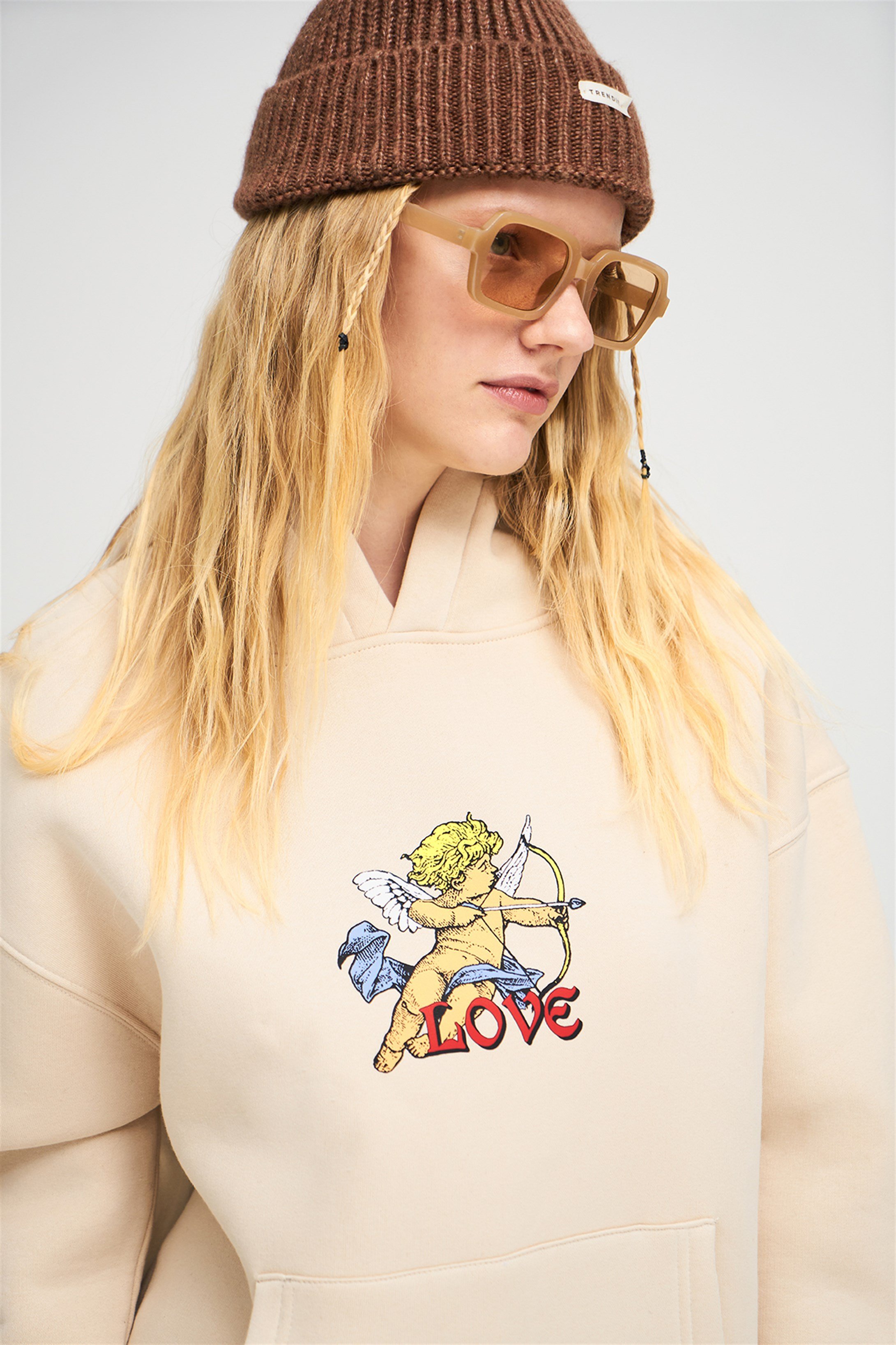 Trendiz Unisex Love Eros Sweatshirt Taş